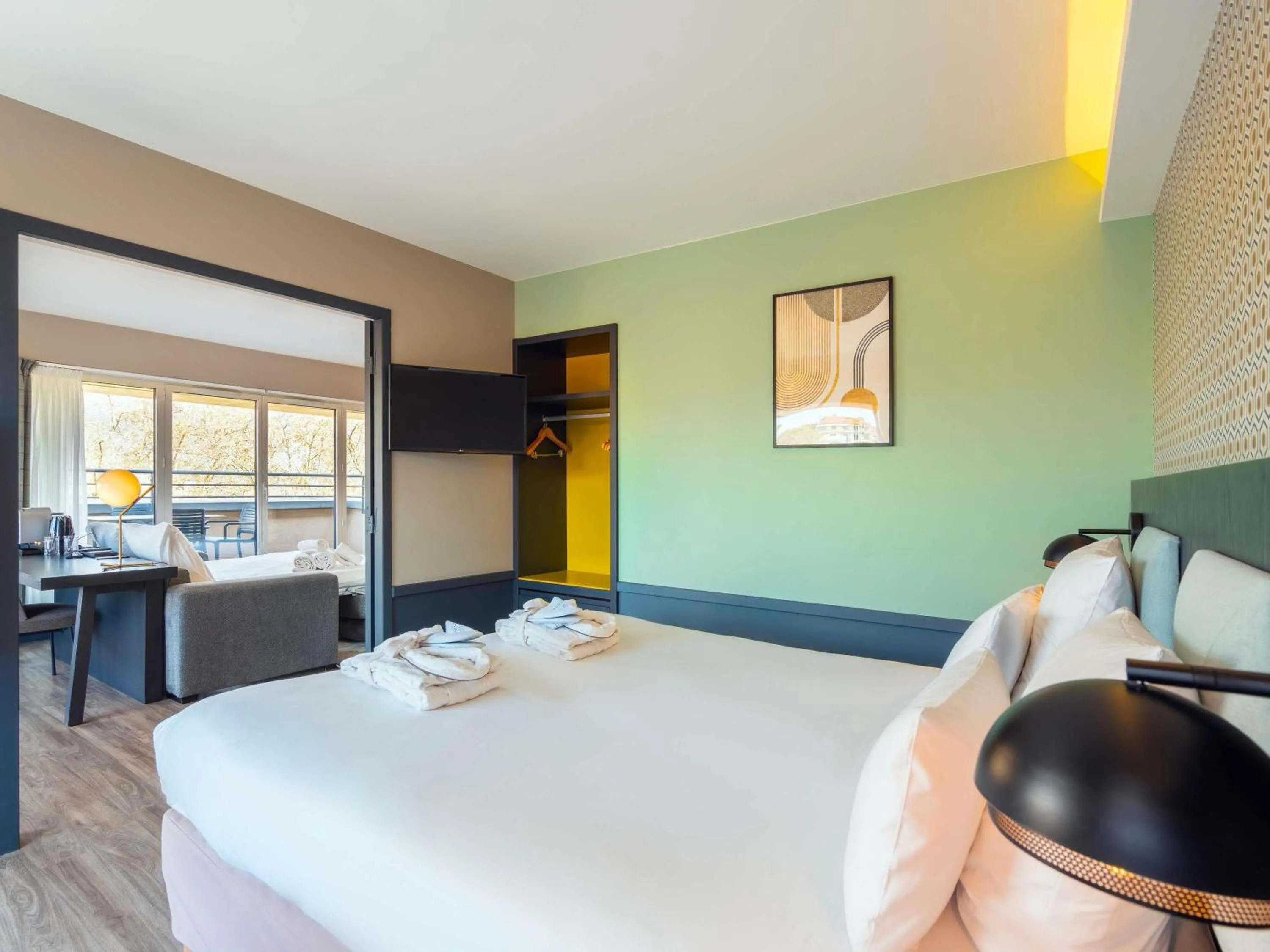 Bedroom, Bed in Le Splendid Hotel Lac D'Annecy - Handwritten Collection