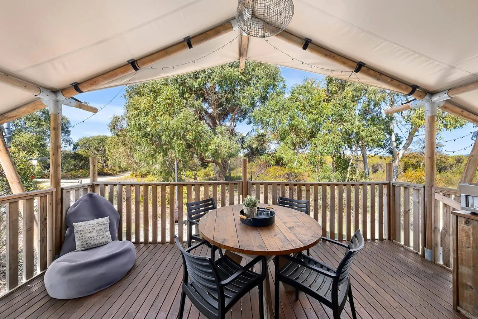 Patio in Scamander Sanctuary Holiday Park