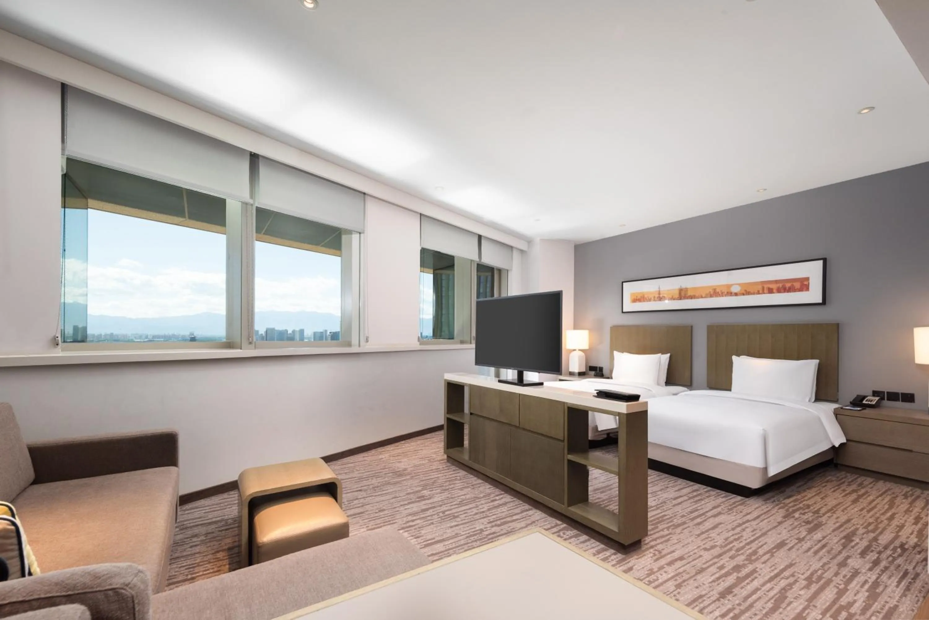 Photo of the whole room, Bed in Hyatt House Yinchuan Yuecaicheng