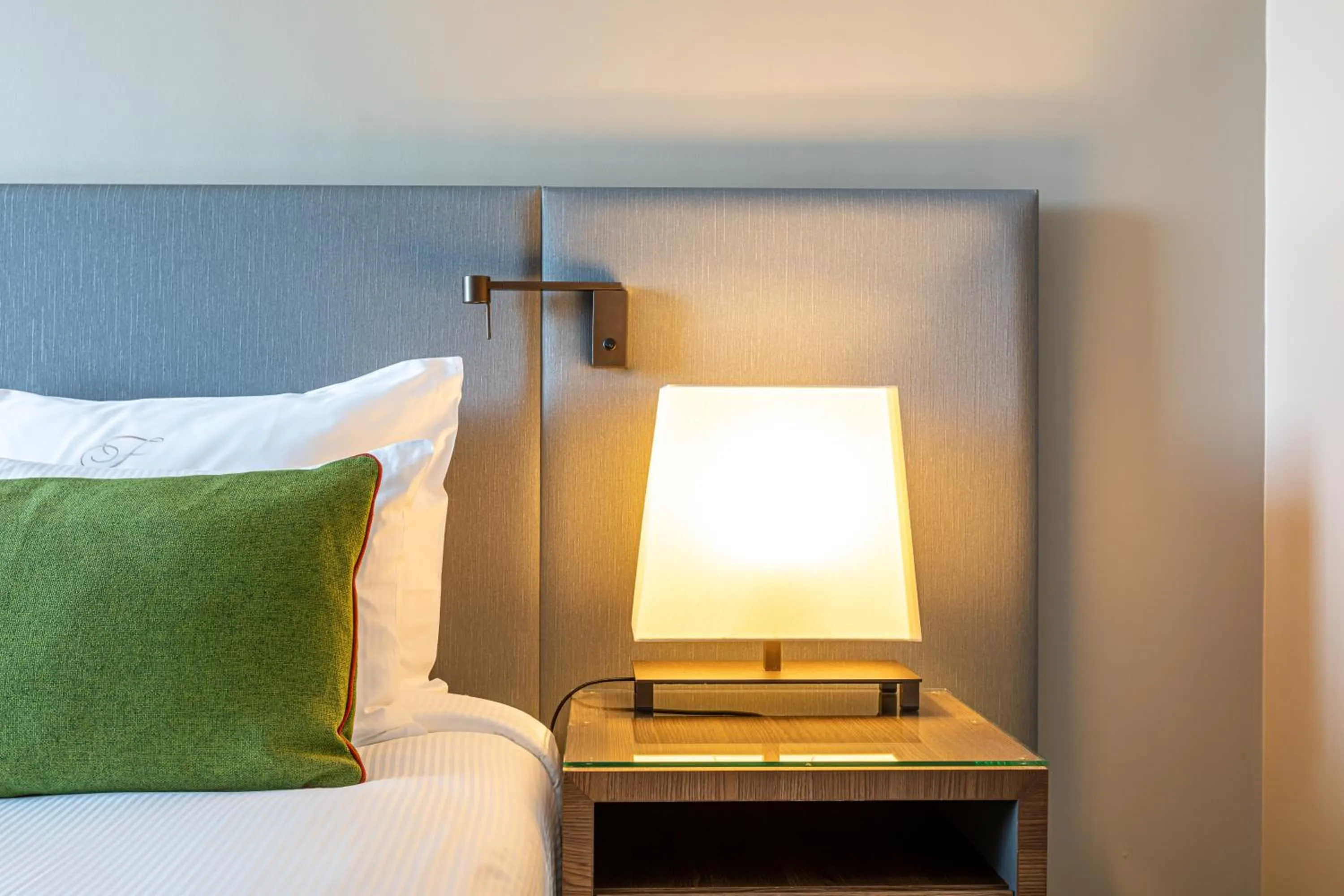 Decorative detail, Bed in Fraser Suites Paris La Défense