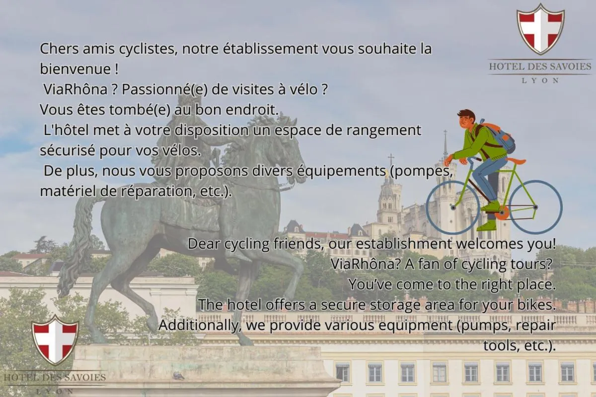 Cycling in Hotel des Savoies Lyon Perrache
