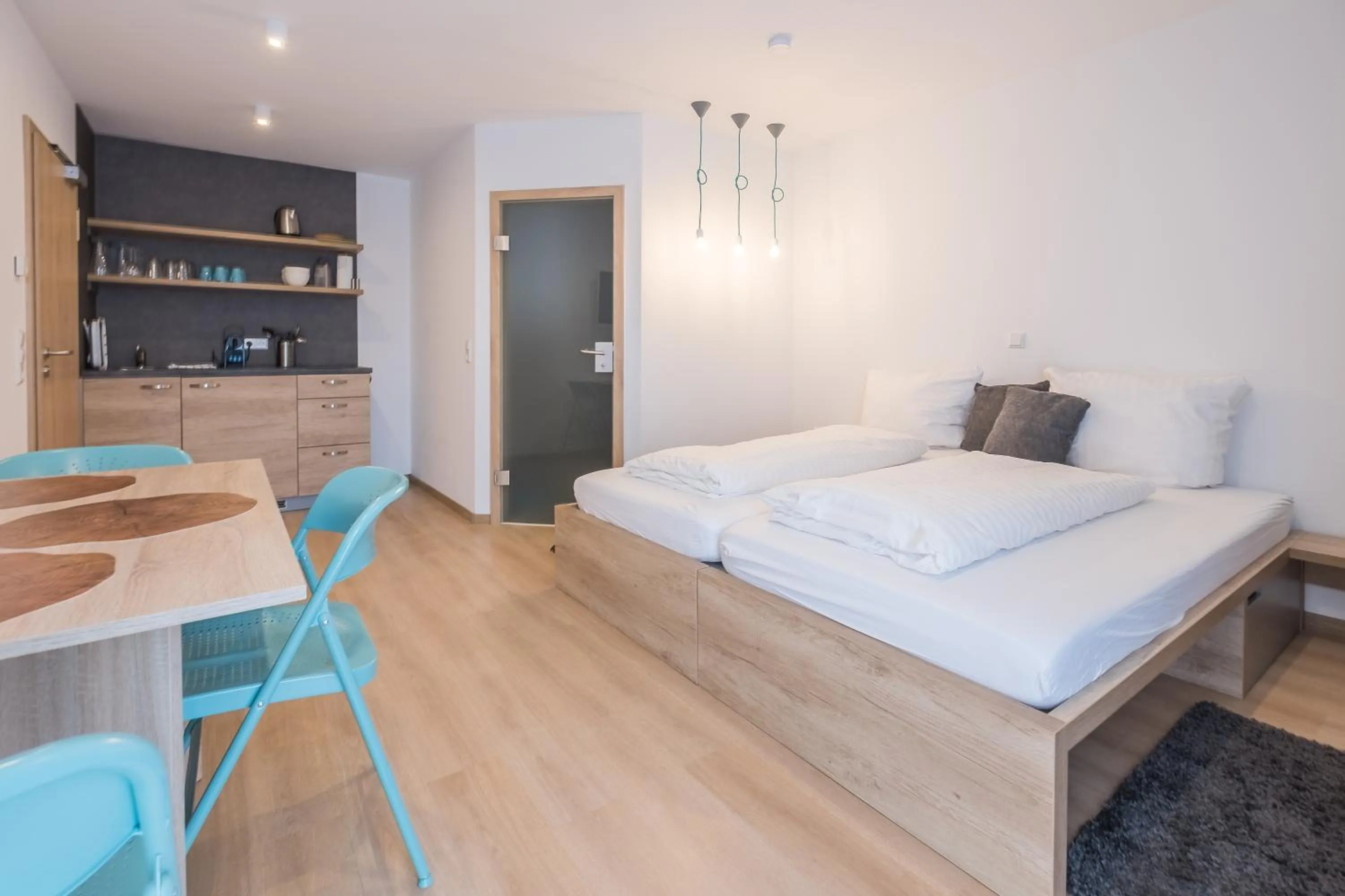 Kitchen or kitchenette, Bed in Pension Breitenauer See