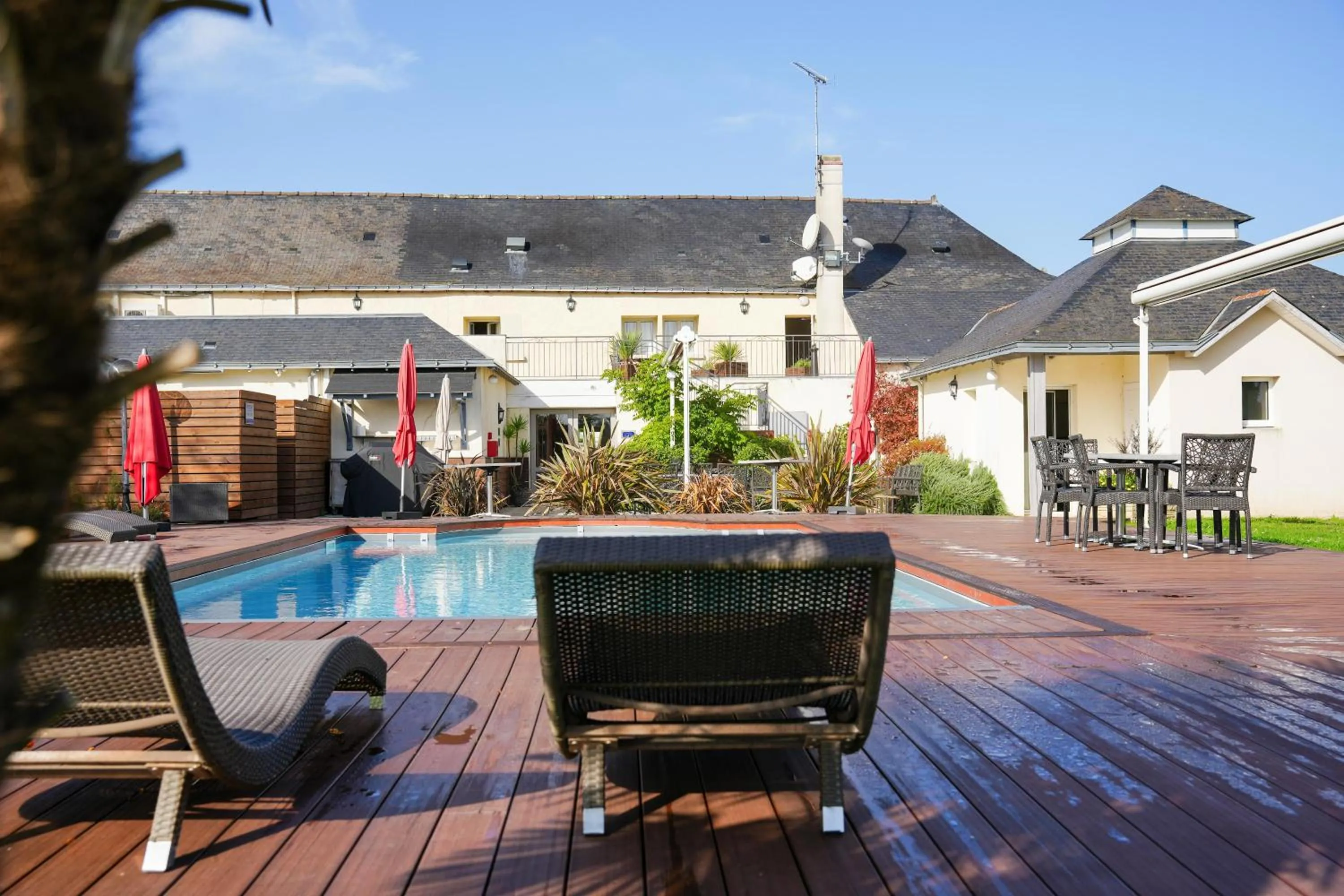 Pool view in Logis L'Abreuvoir