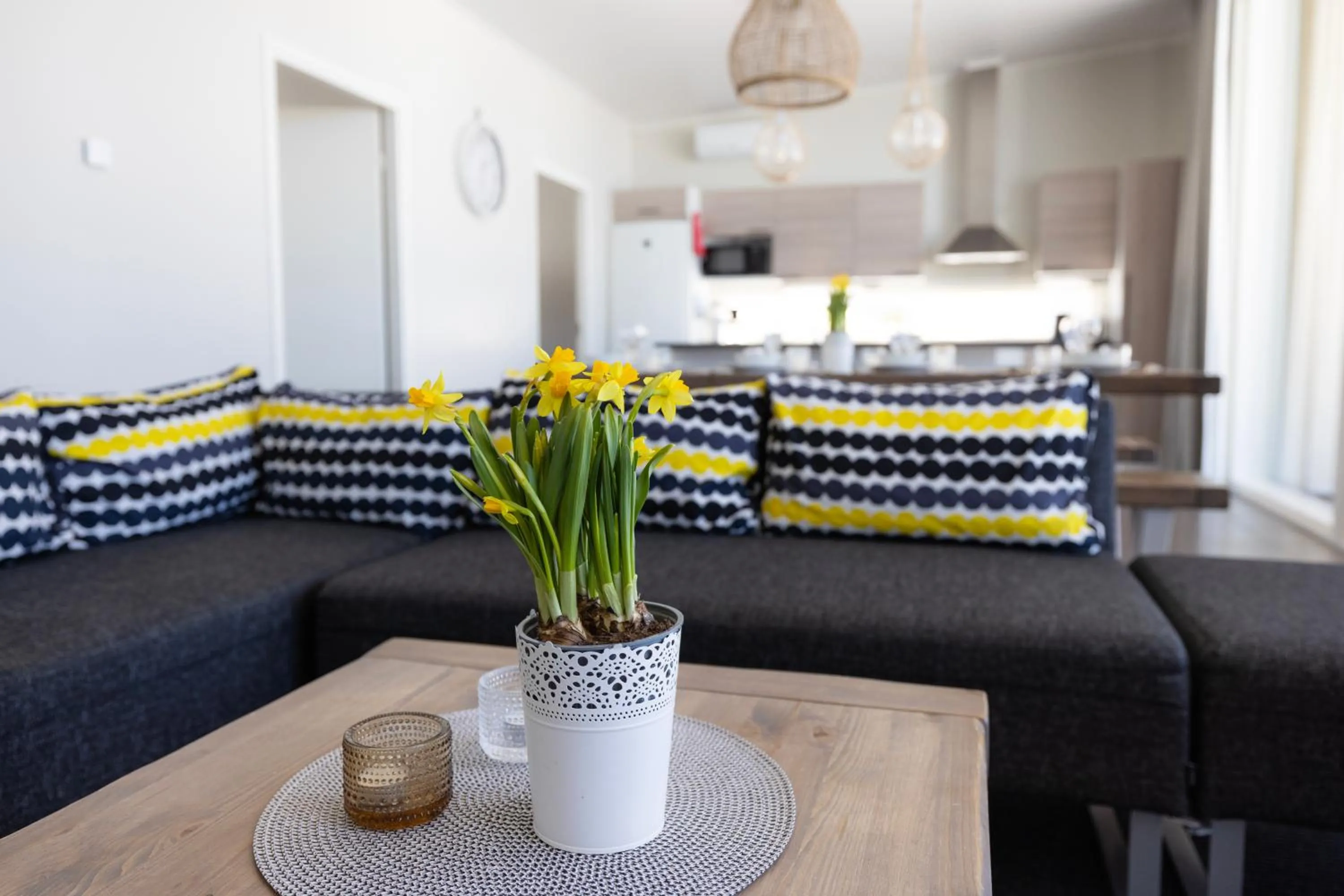 Living room in Nallikari Seaside Villas