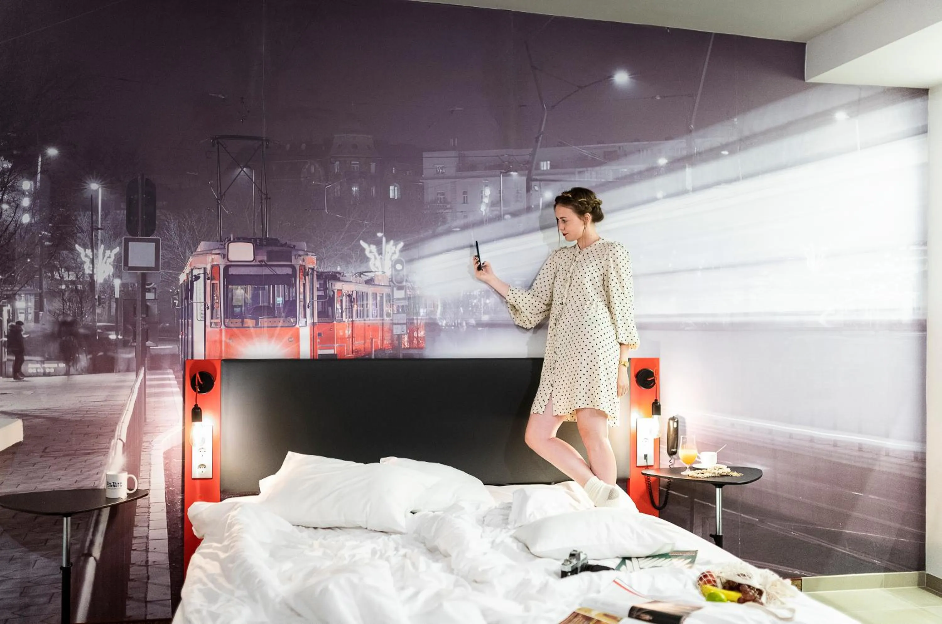 People, Bed in Three Corners Hotel Anna