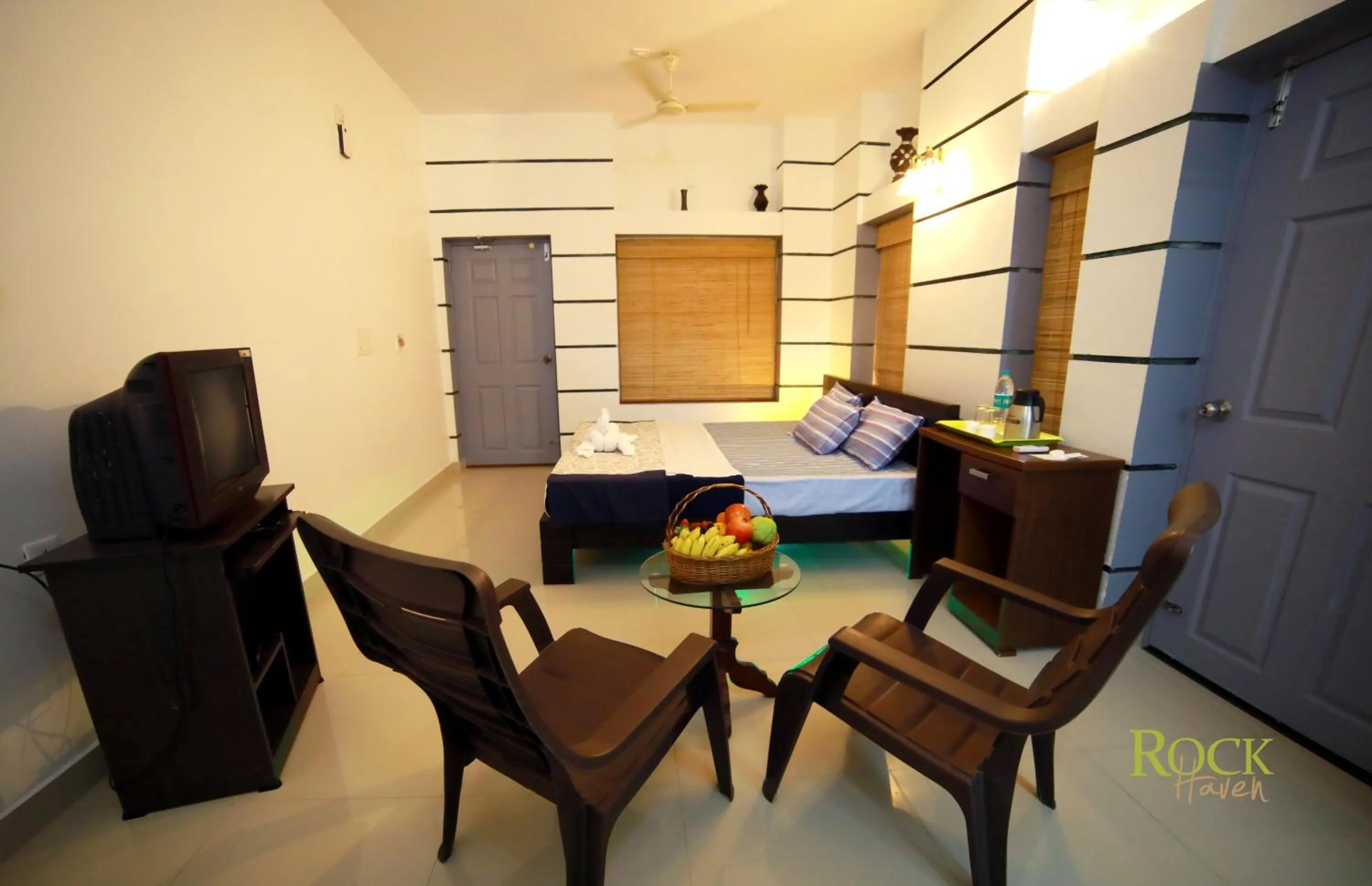 Bed in Rock Haven Wayanad