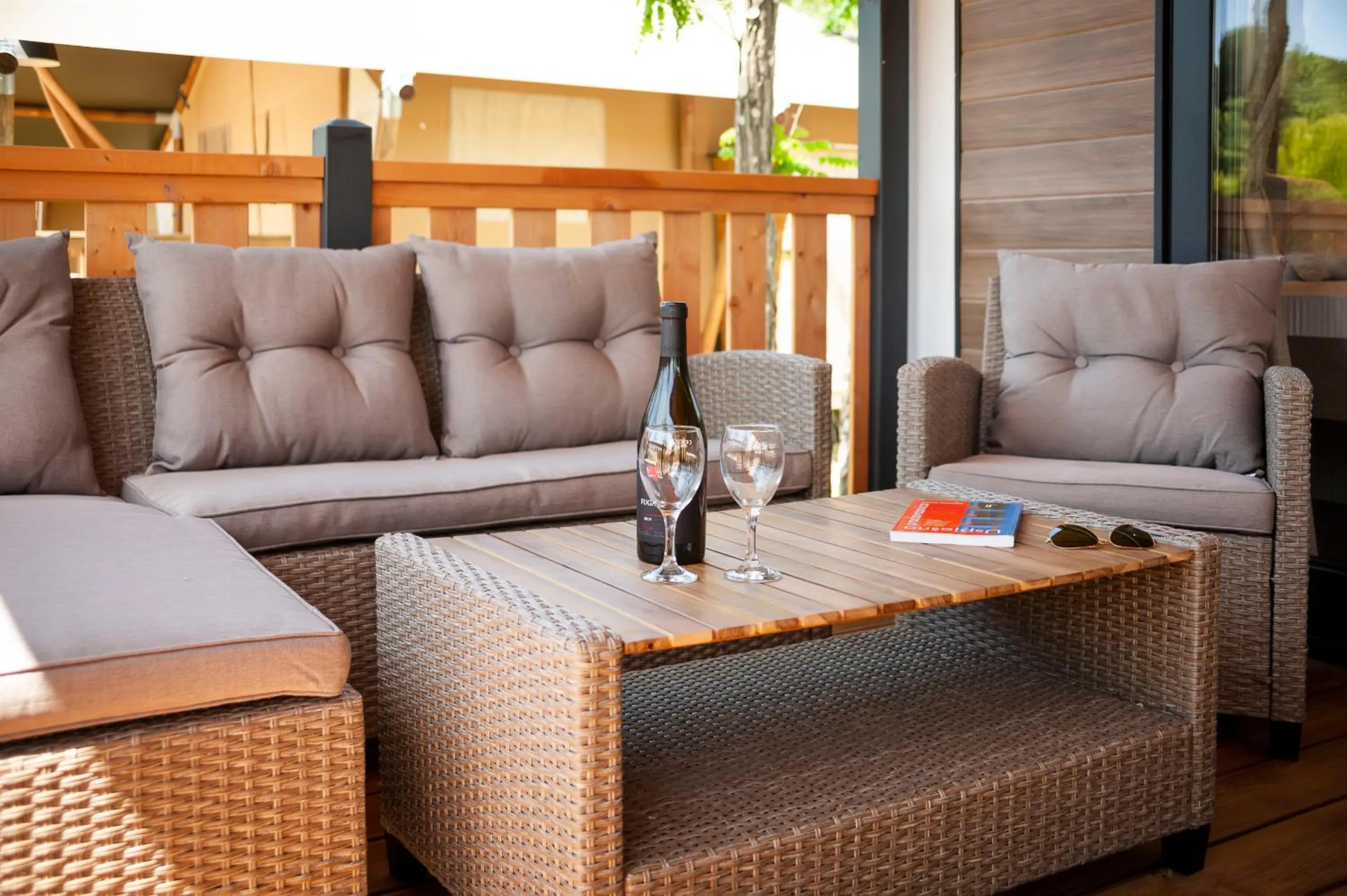 Seating area in Glamping and Mobile Homes Lavanda - Holiday Centre Bi VIllage