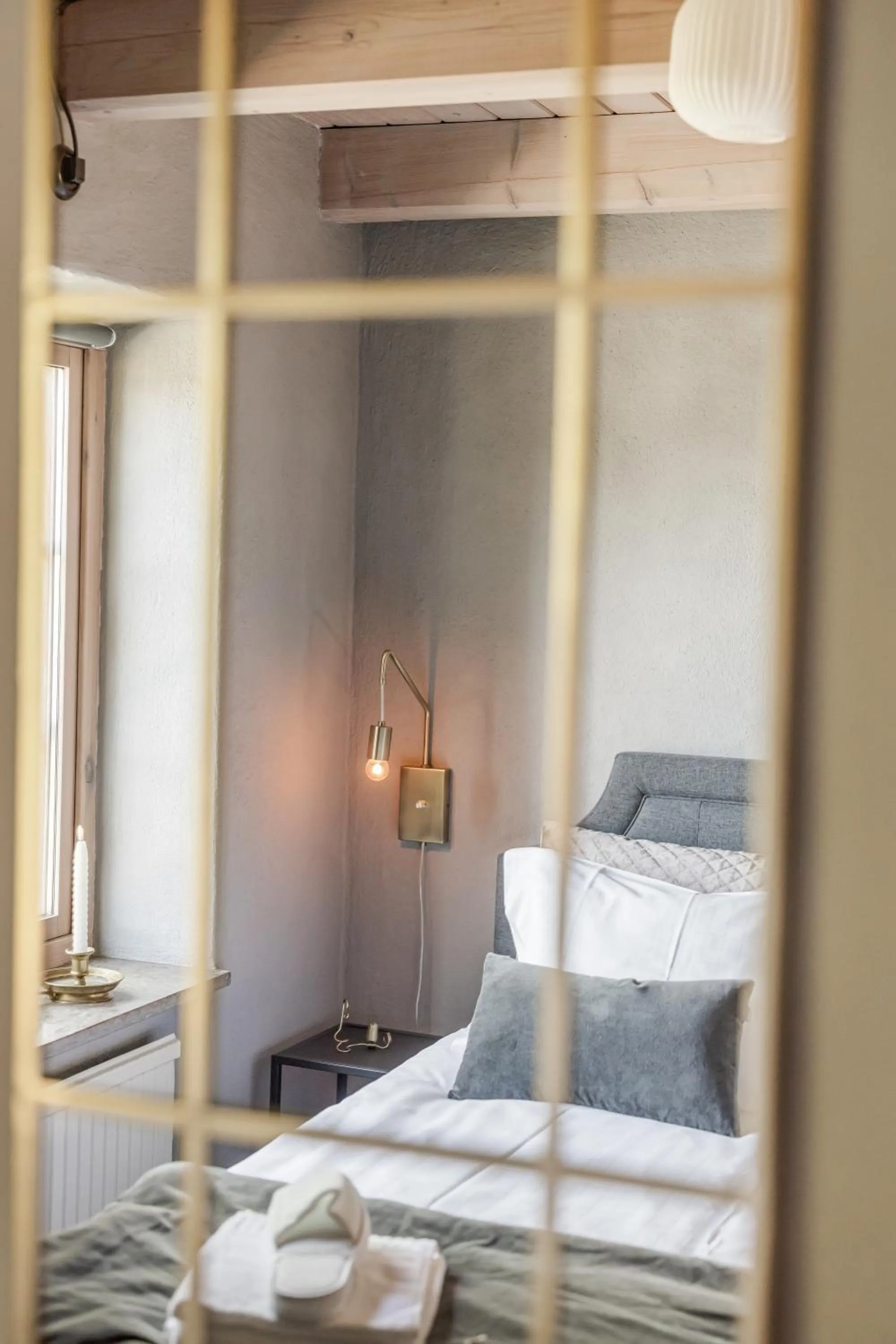 Bedroom, Bed in Mellby Atelier på Österlen