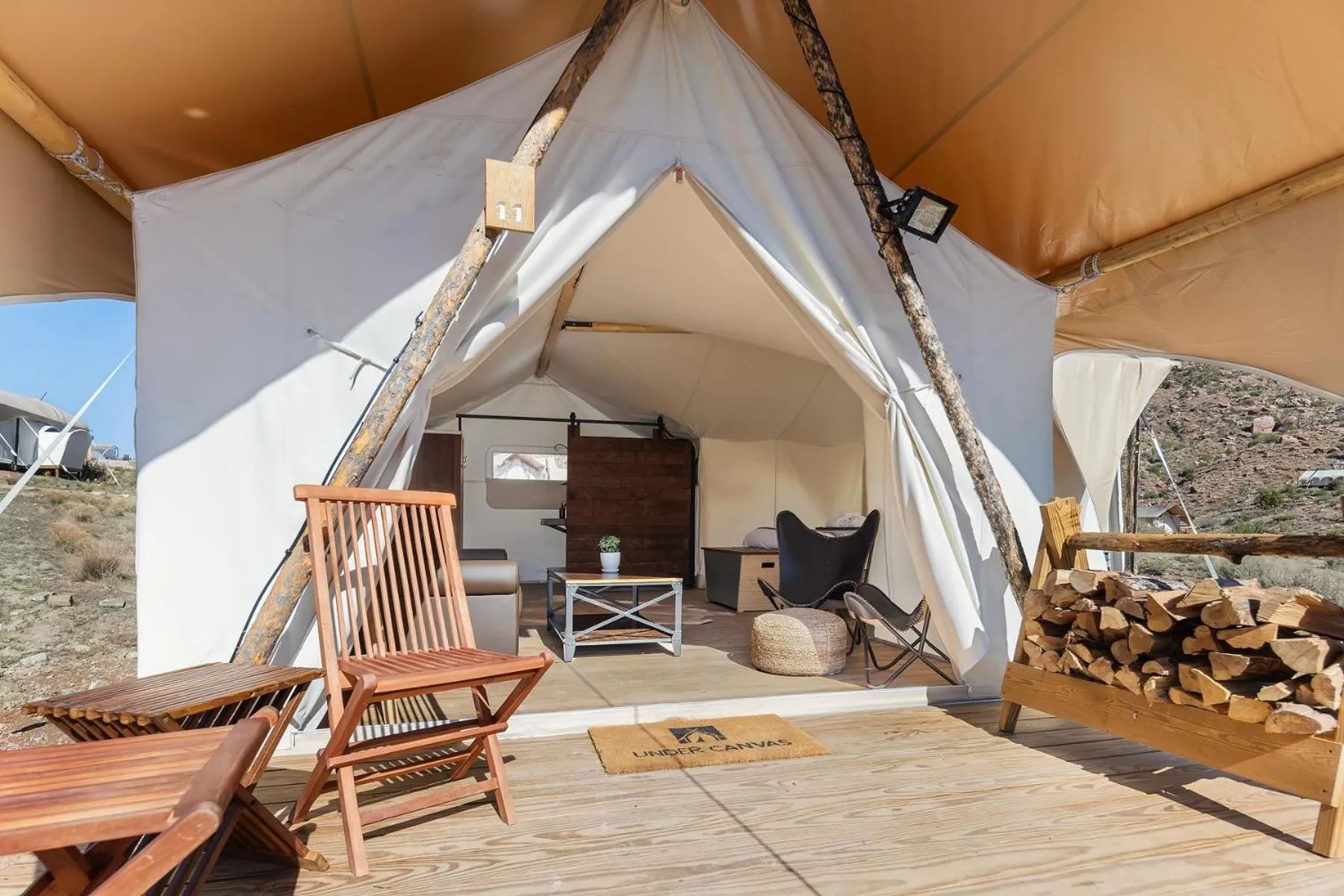 Patio in Under Canvas Zion