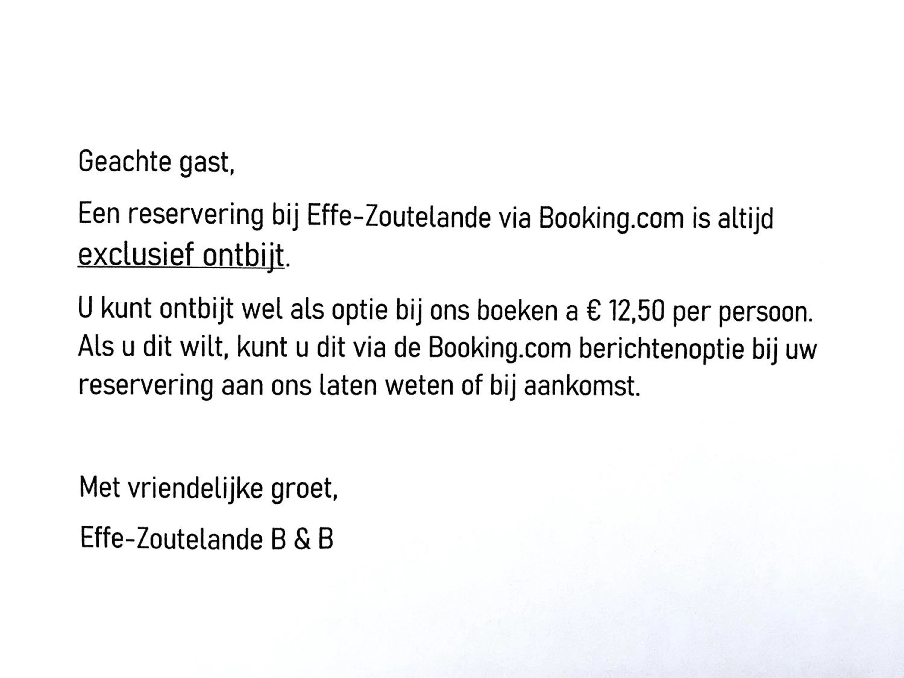 Breakfast in Effe-Zoutelande