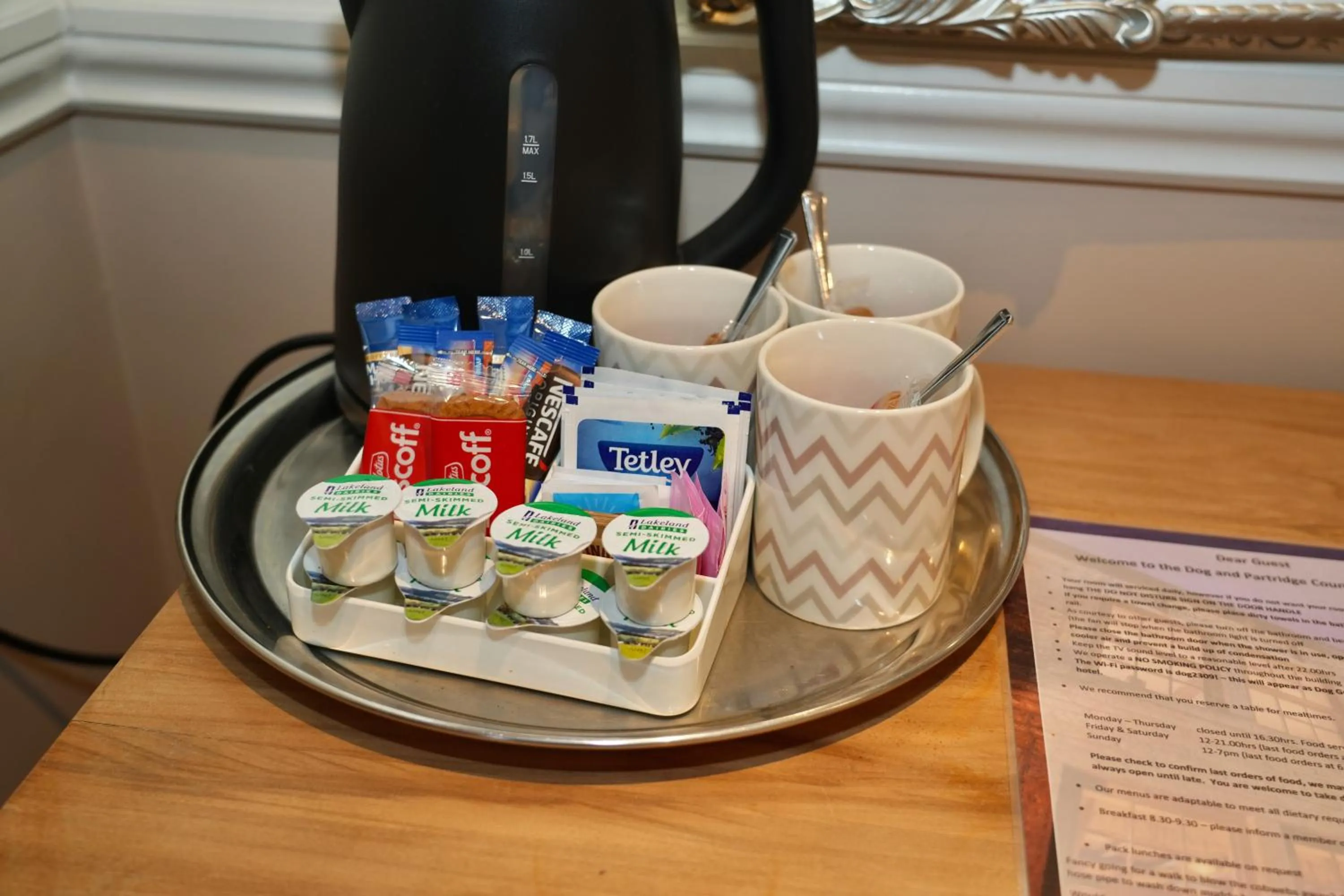 Coffee/tea facilities in The Dog and Partridge