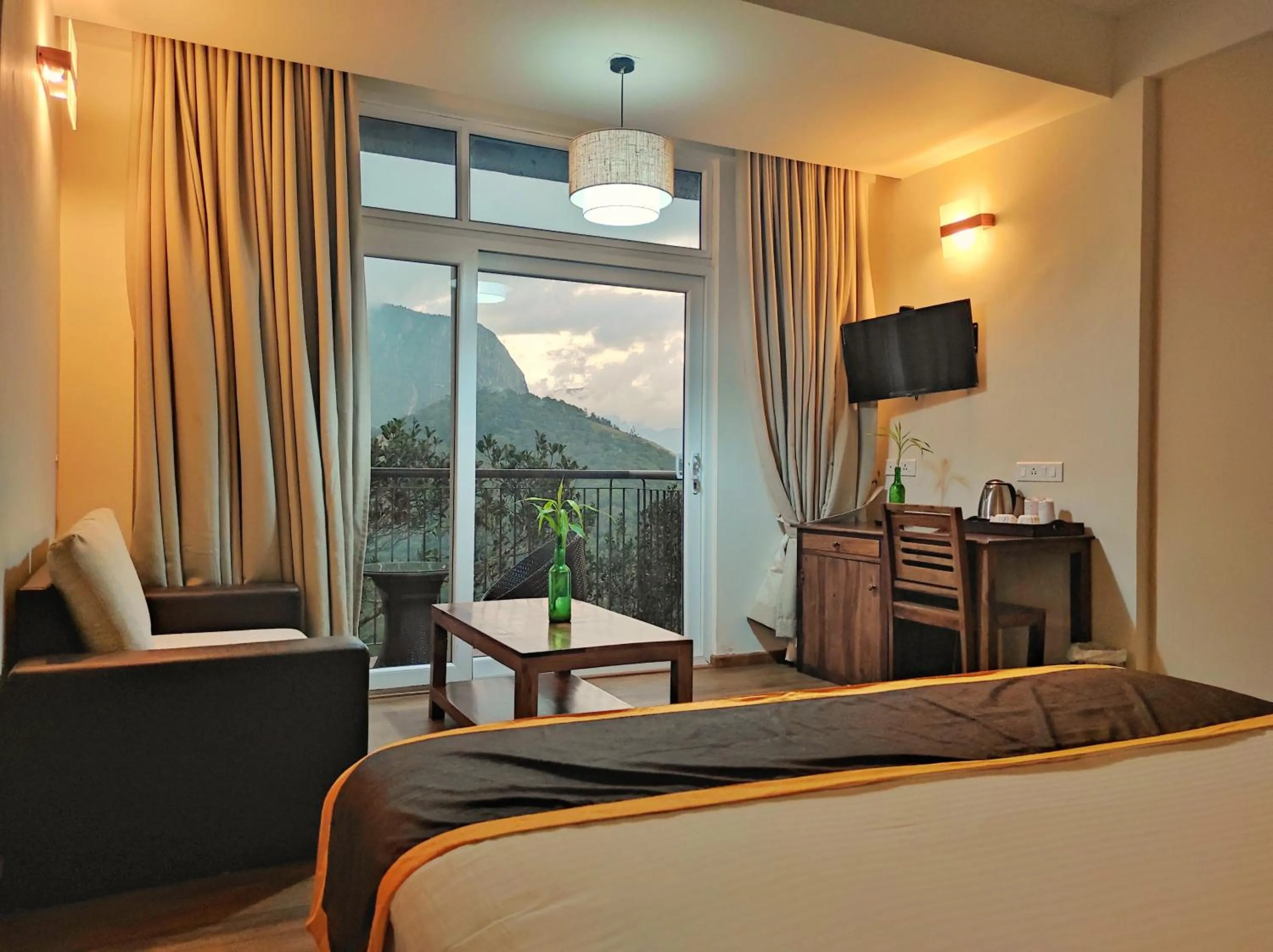 View (from property/room), Bed in Shola Crown Resort - Munnar
