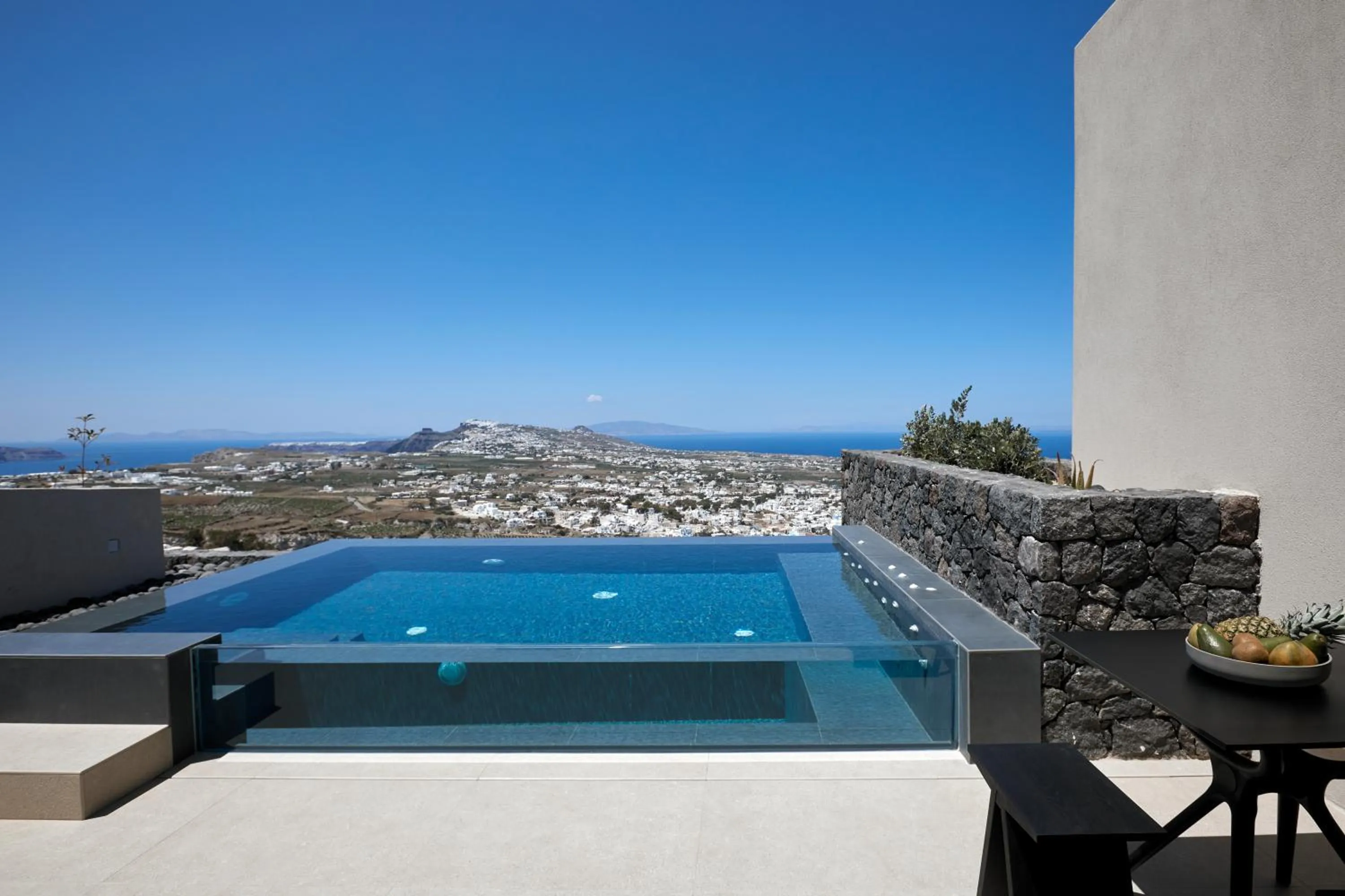 Pool view in North Santorini - A Luxury Spa Hotel
