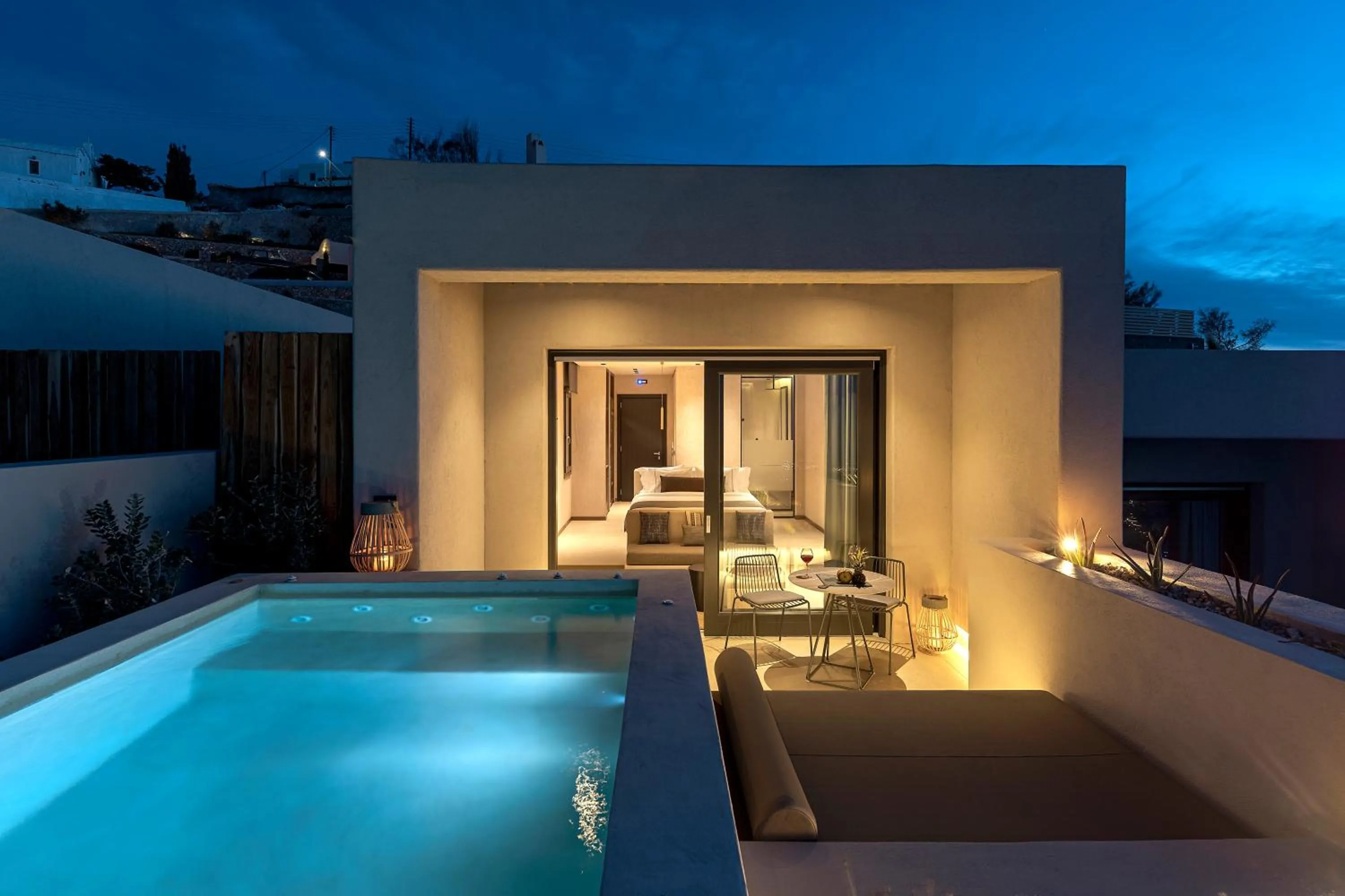 Hot Tub in North Santorini - A Luxury Spa Hotel