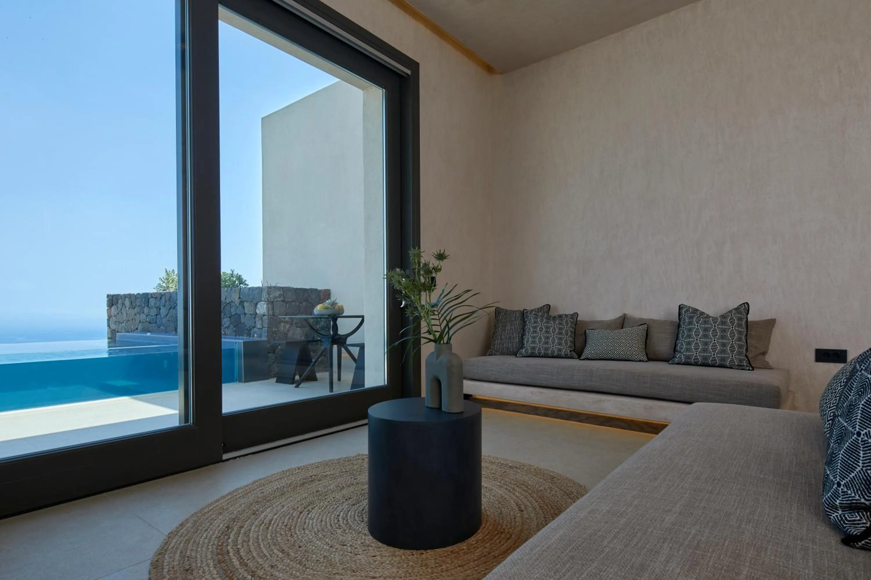 Living room in North Santorini - A Luxury Spa Hotel