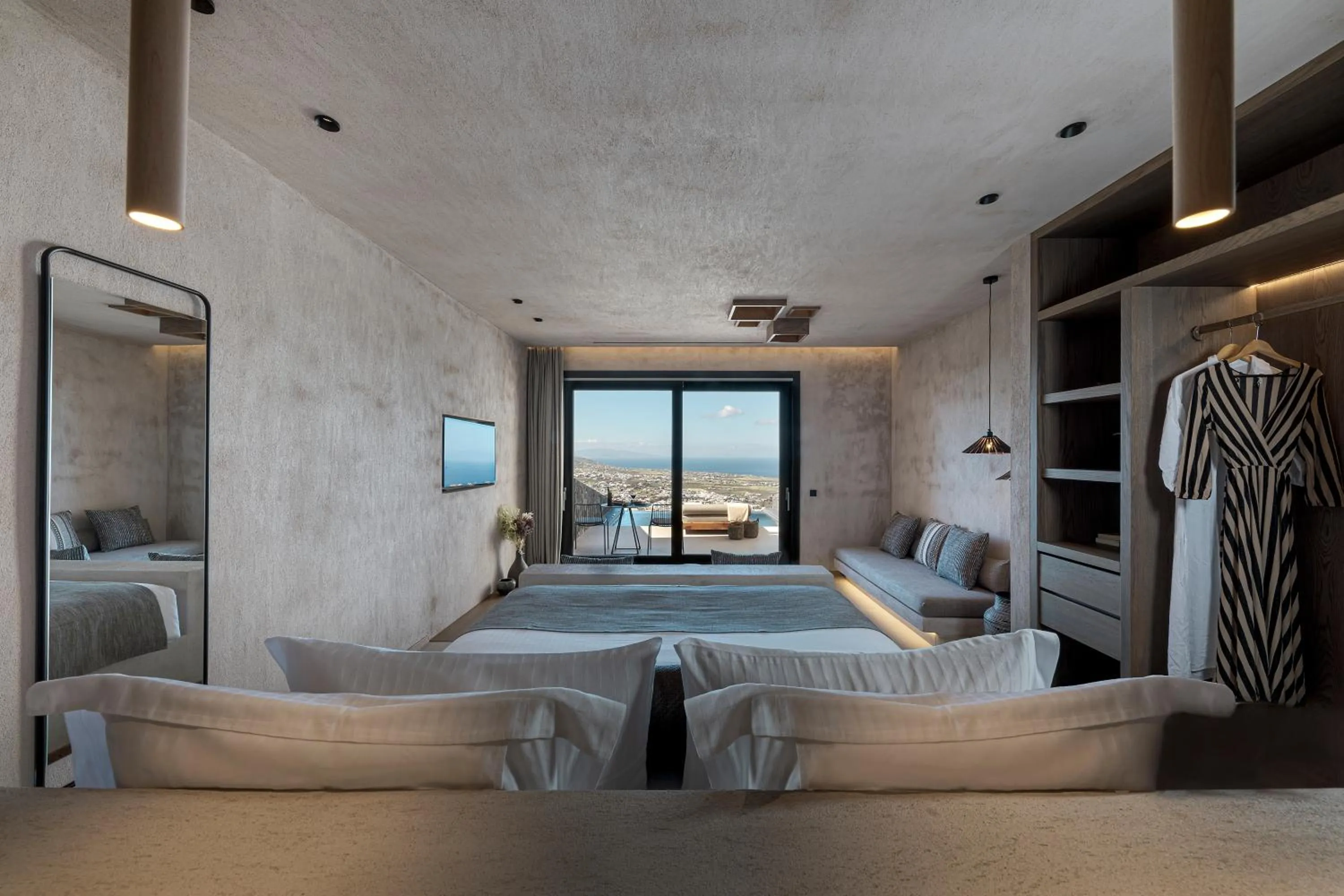Bed in North Santorini - A Luxury Spa Hotel