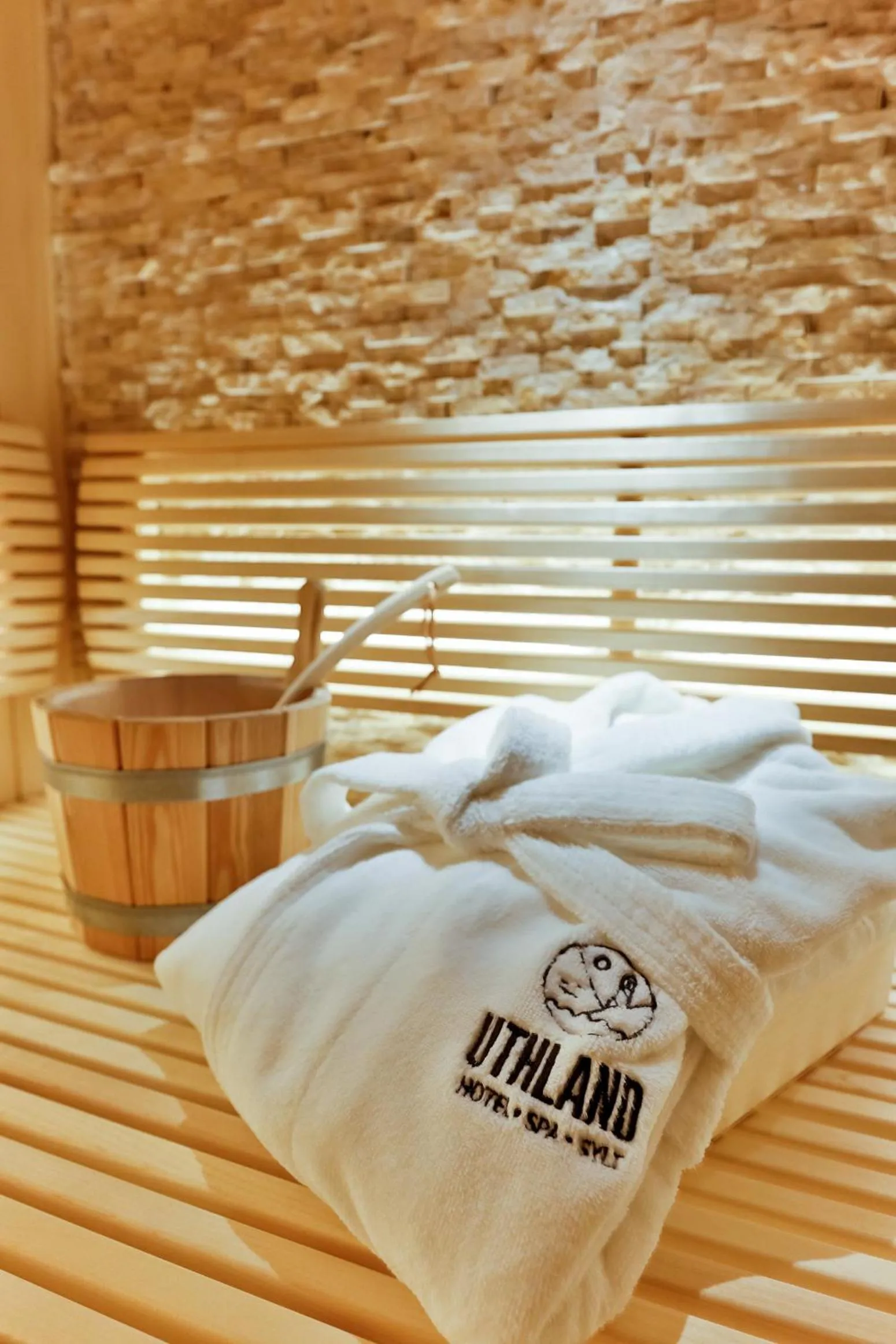 Sauna, Bed in Hotel Uthland