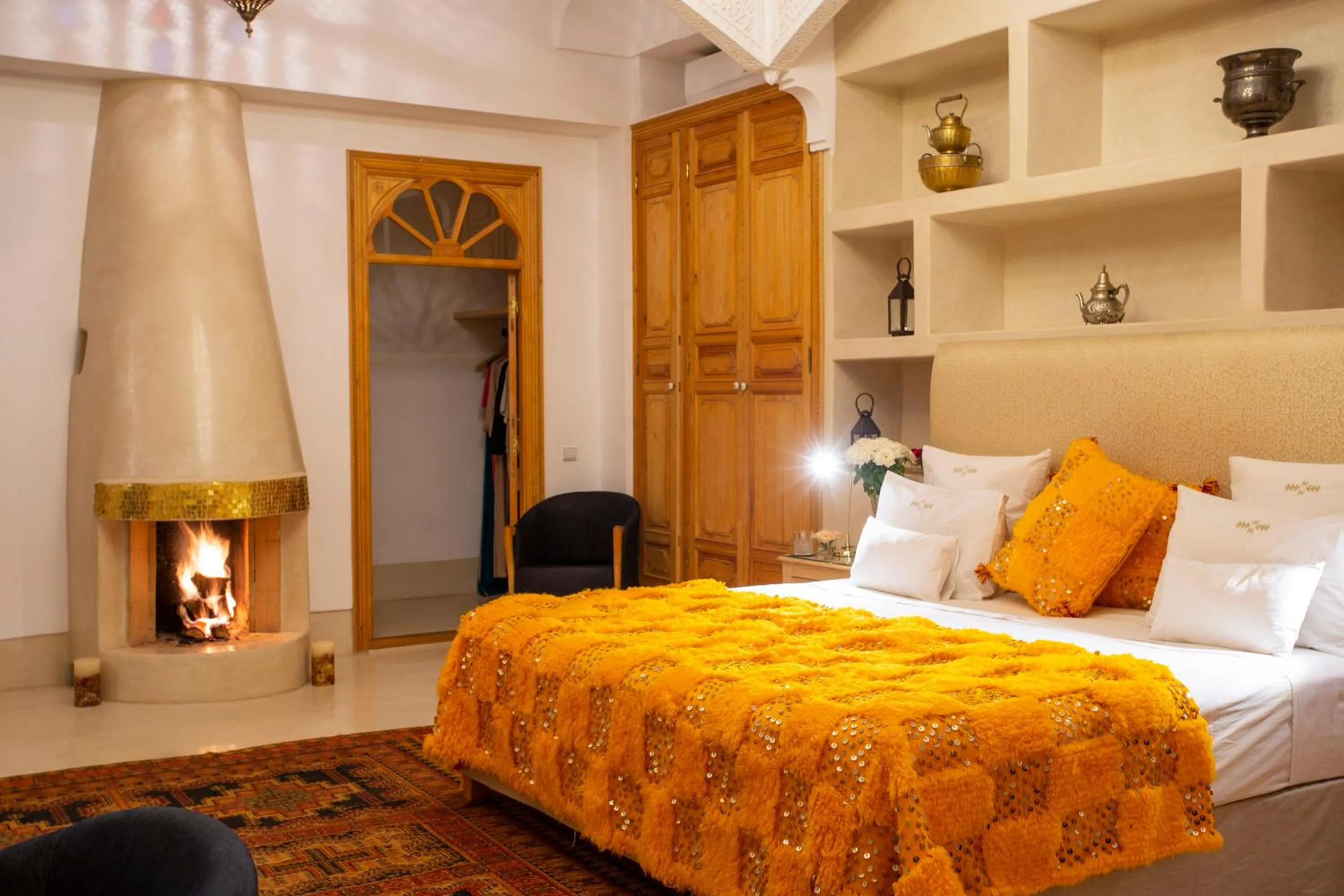 Bed in Riad Azahar