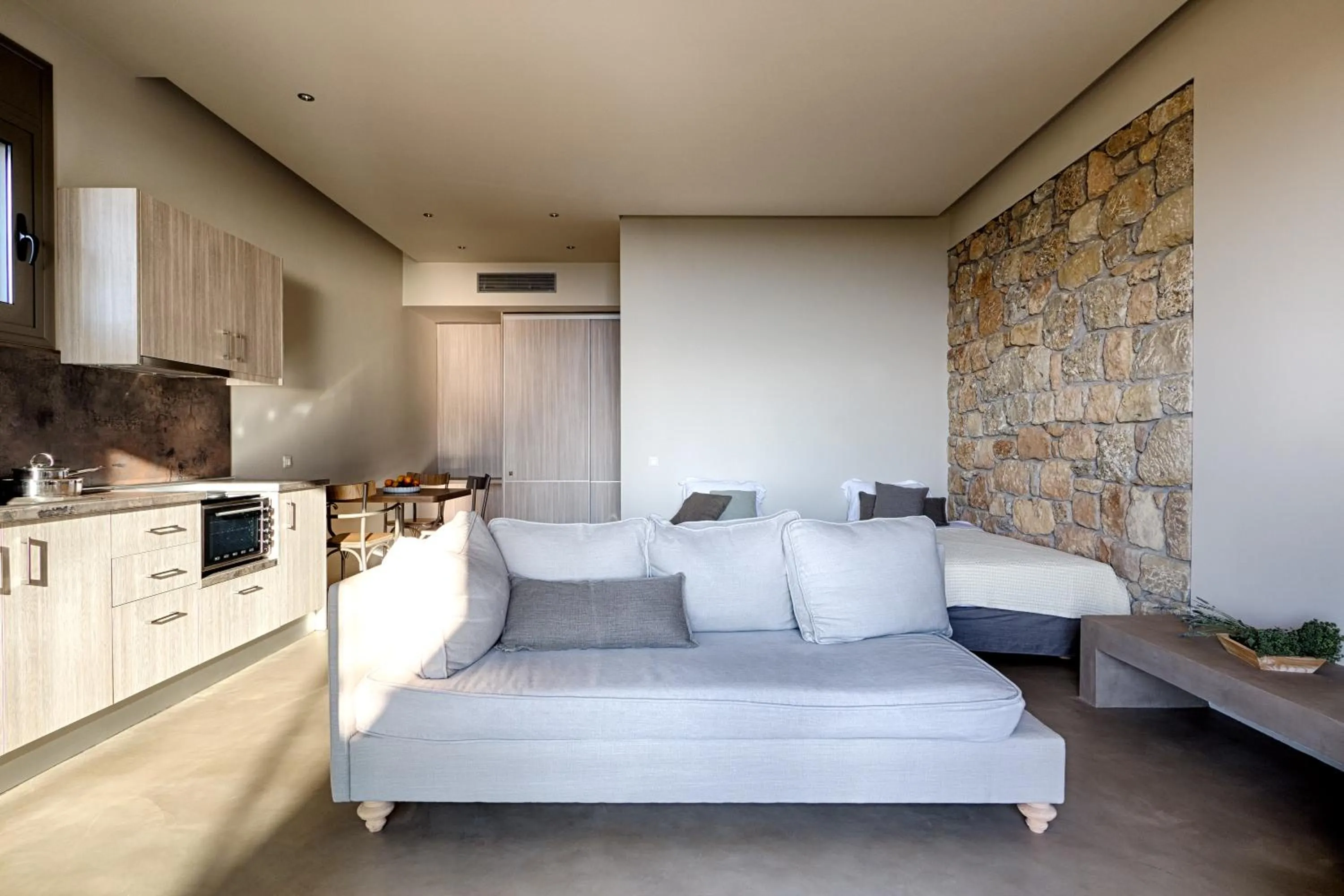 Living room in Euphoria Suites