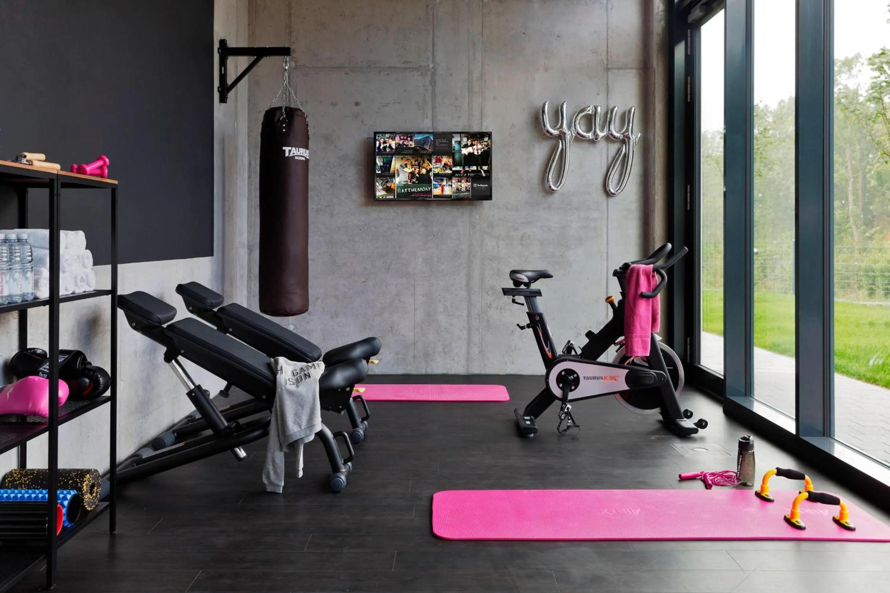 Fitness centre/facilities in Moxy Stuttgart Airport/Messe