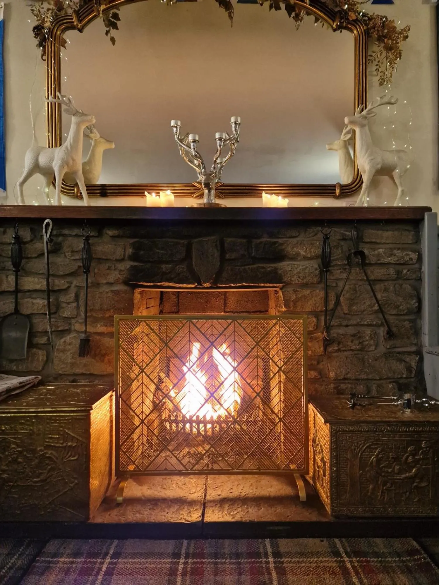 fireplace in The White Stag Inn