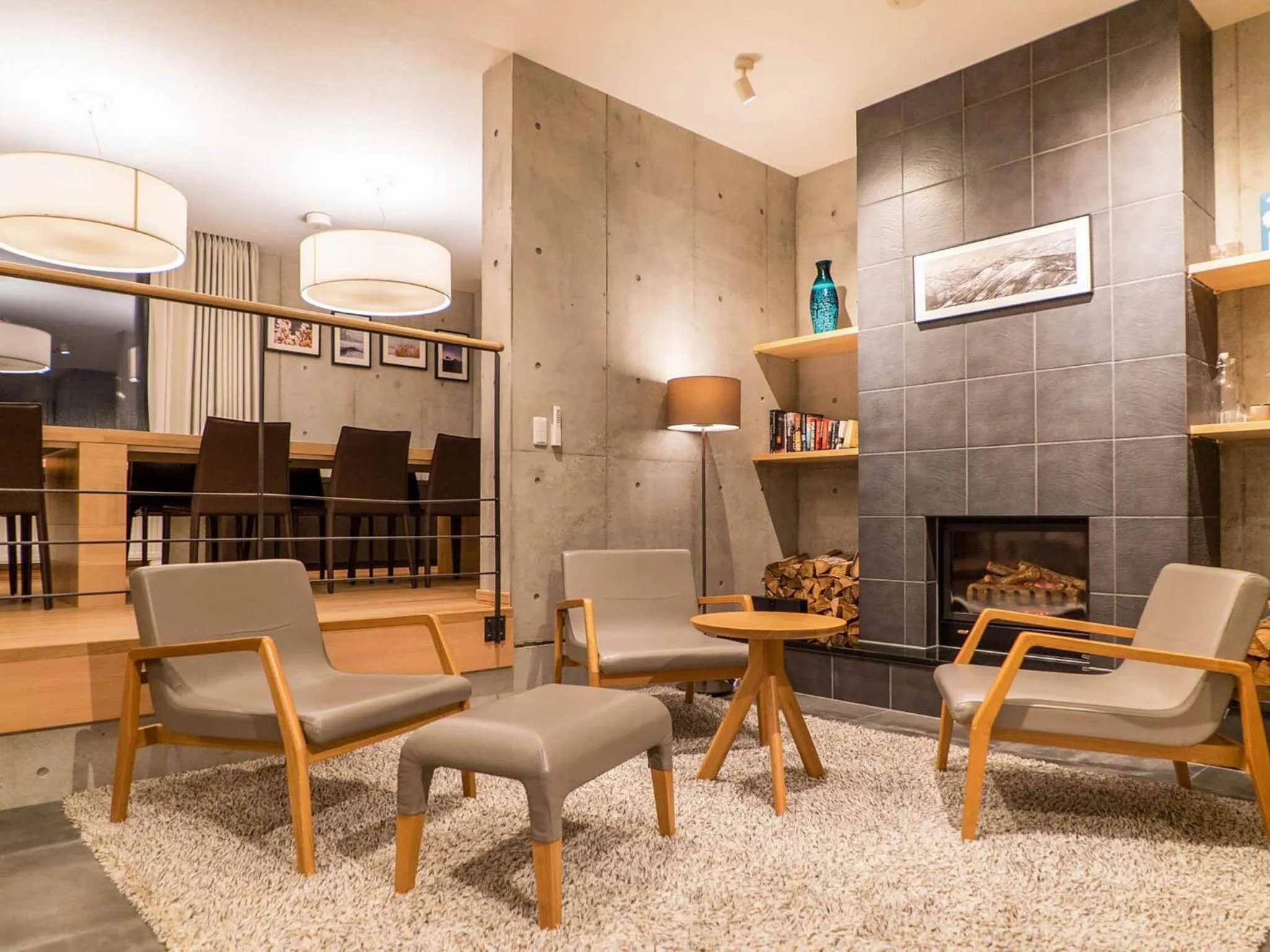 Living room in Mizunara Chalet