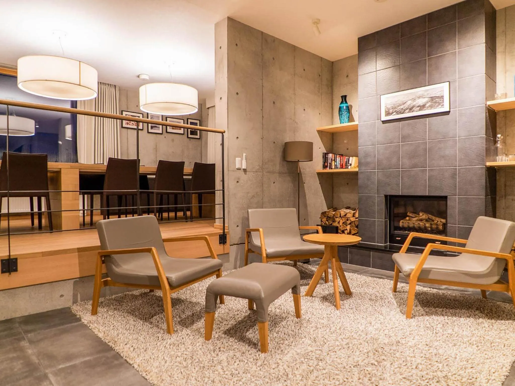 Living room in Mizunara Chalet