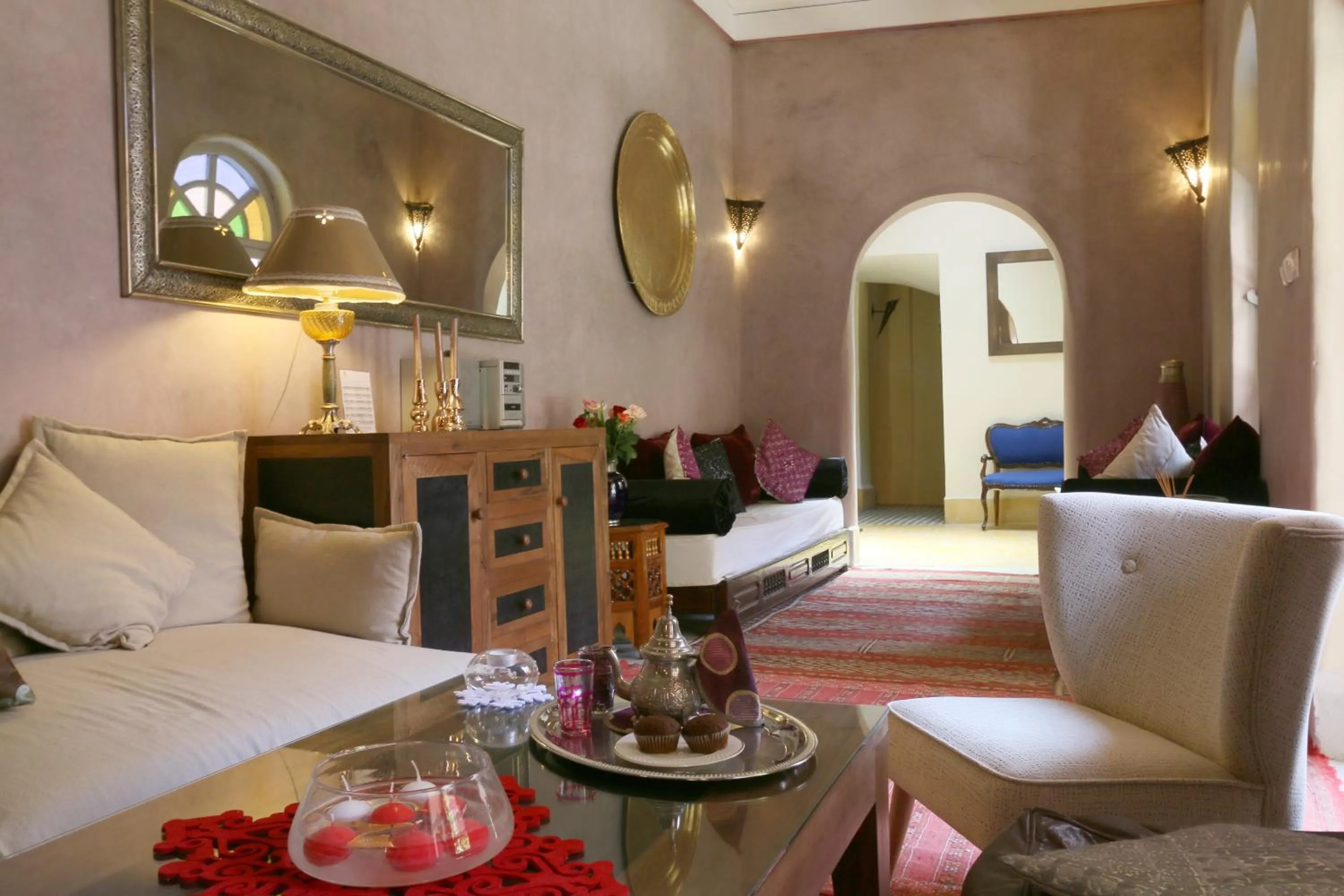 Communal lounge/ TV room in Riad Merstane Marrakech