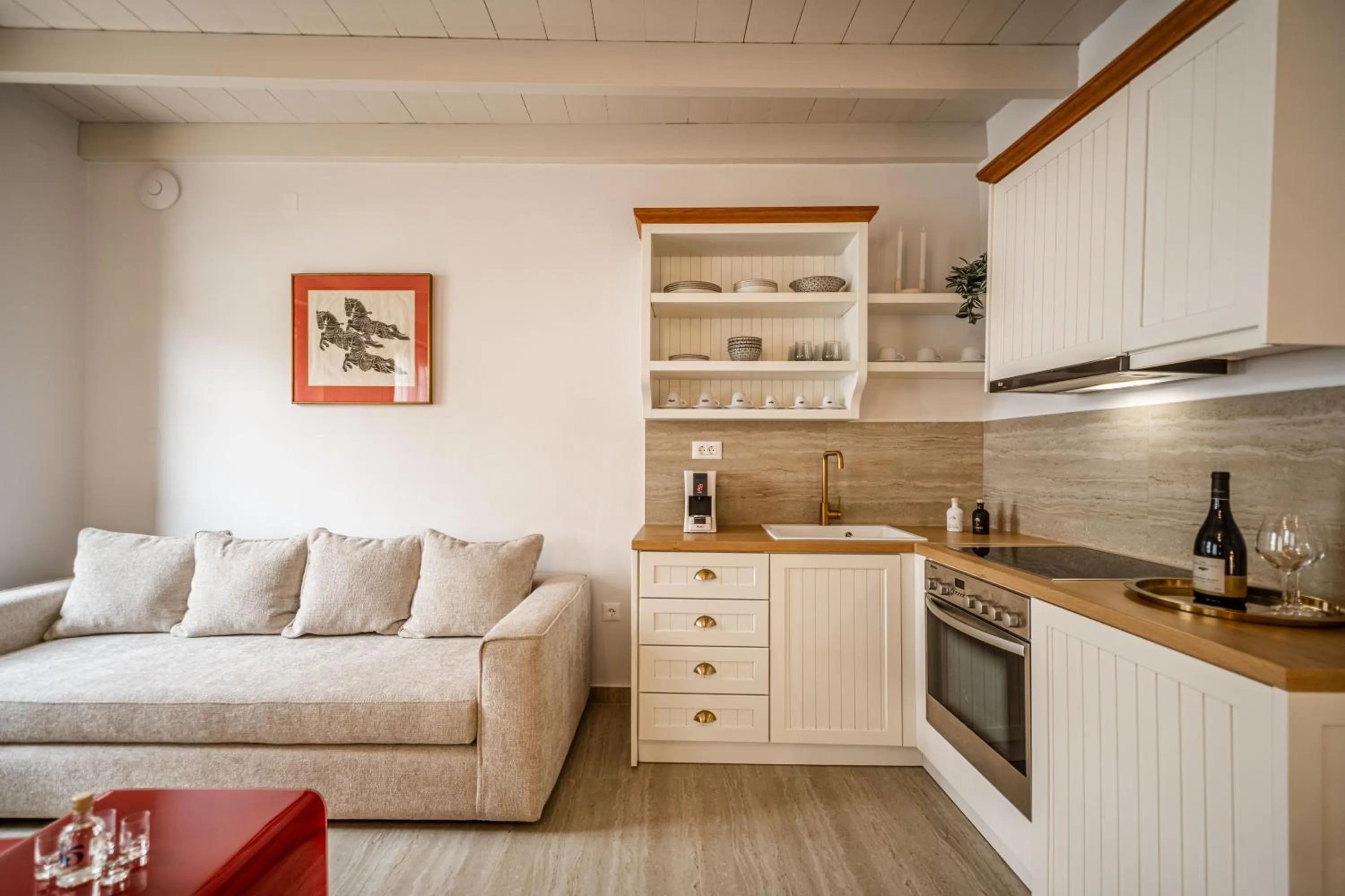 Kitchen or kitchenette in Lithinon Luxury Suites with Free Parking