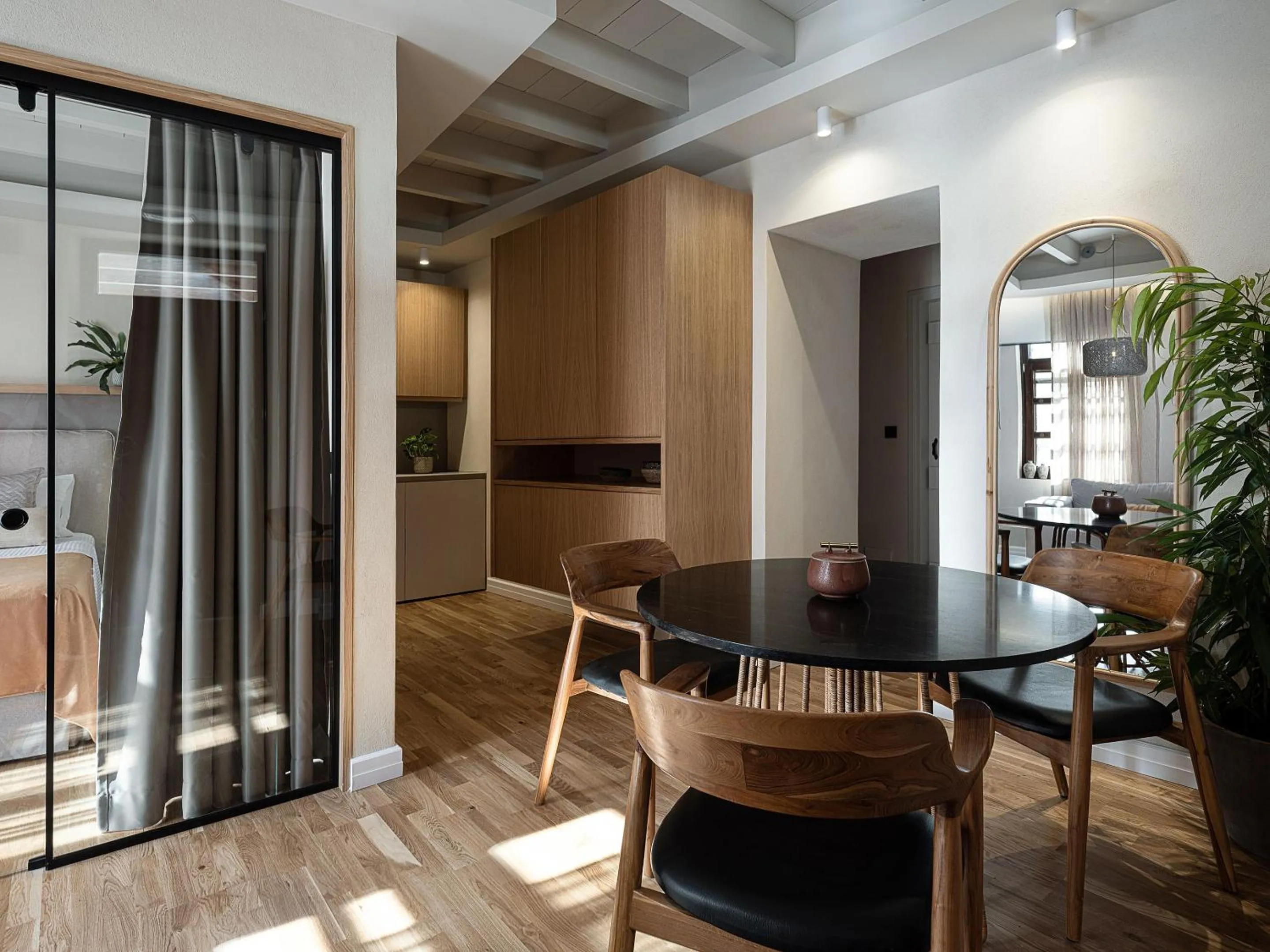 Kitchen or kitchenette in Lithinon Luxury Suites with Free Parking