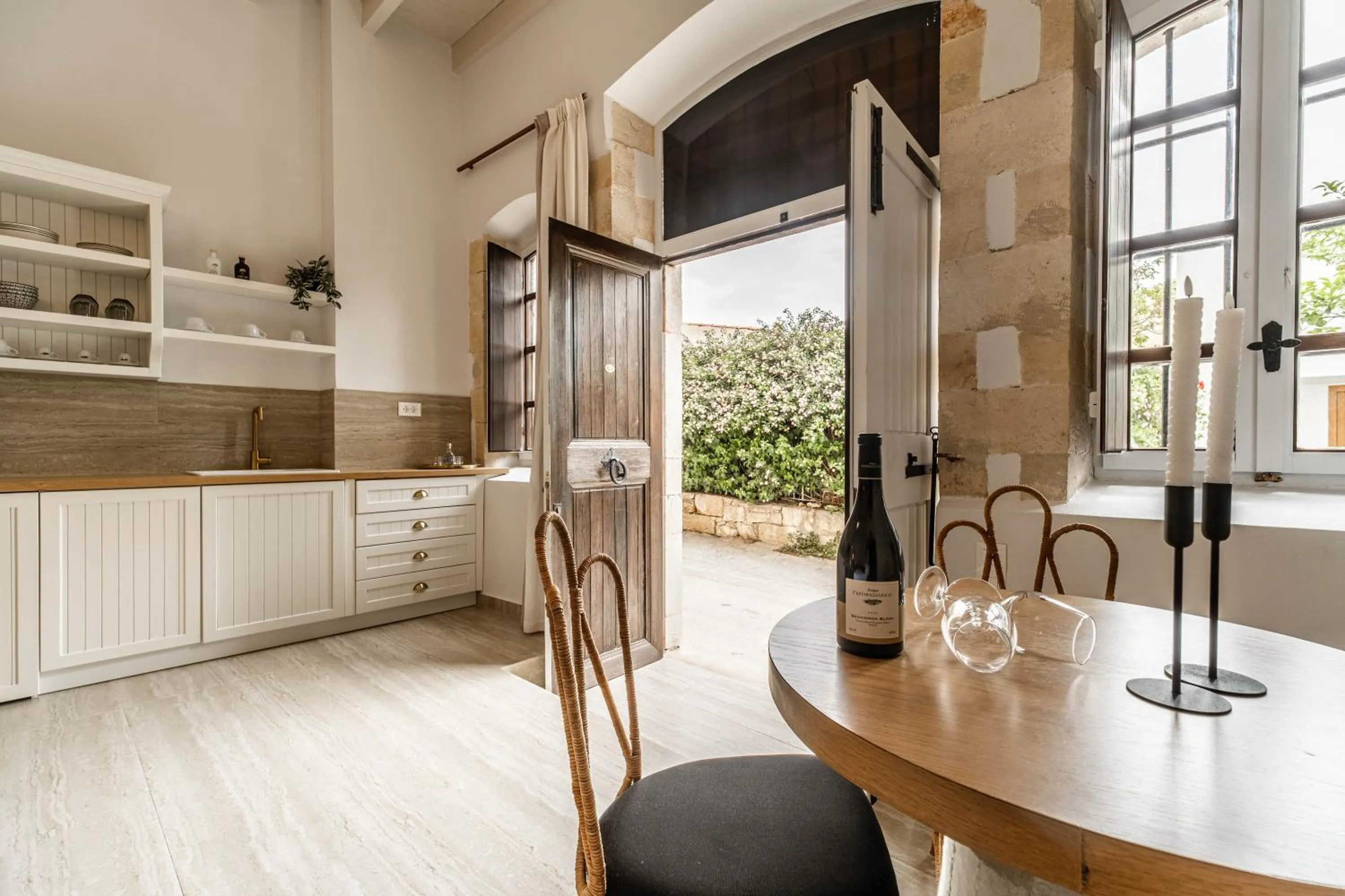 Kitchen or kitchenette in Lithinon Luxury Suites with Free Parking