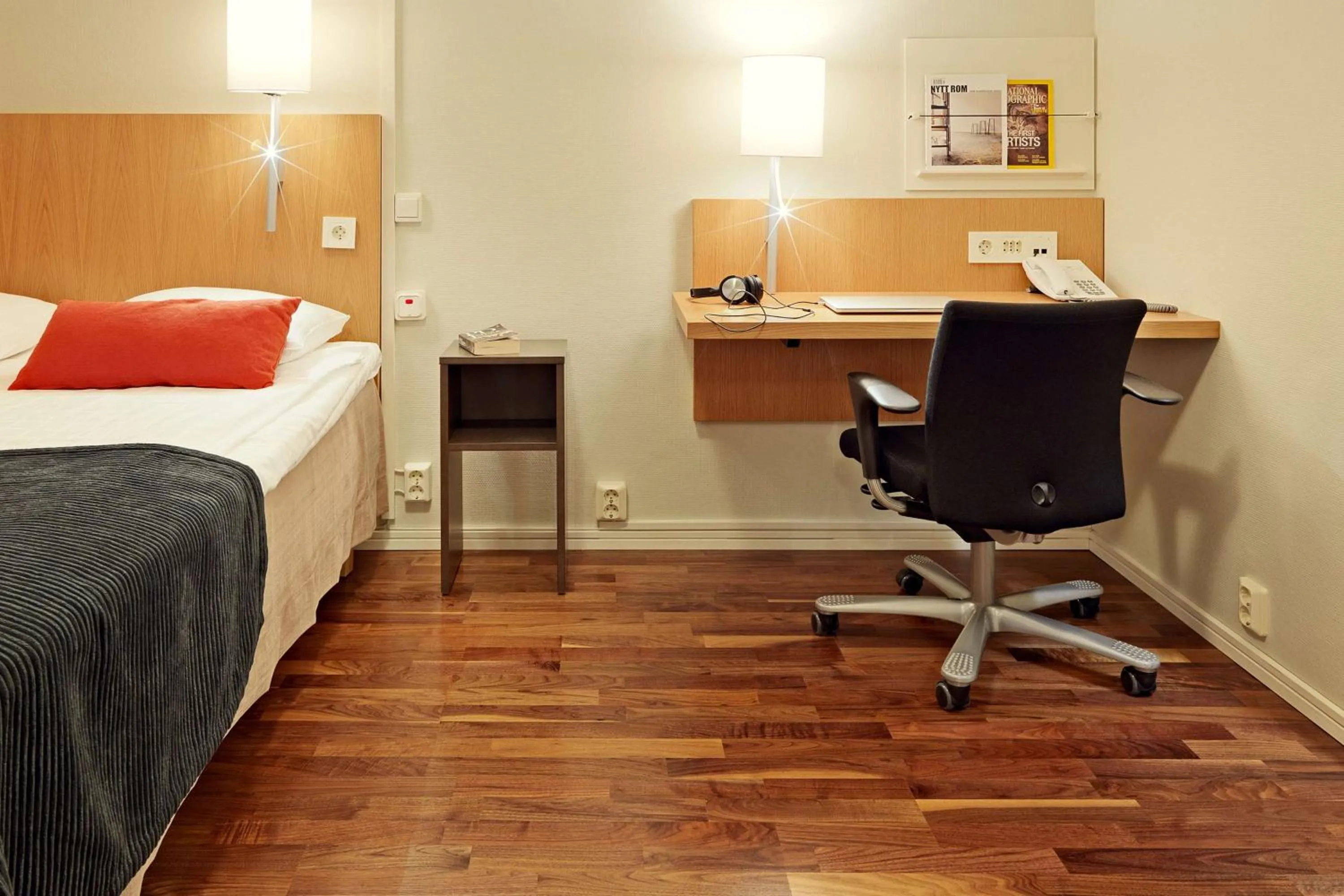 Bedroom, Bed in Scandic Backadal