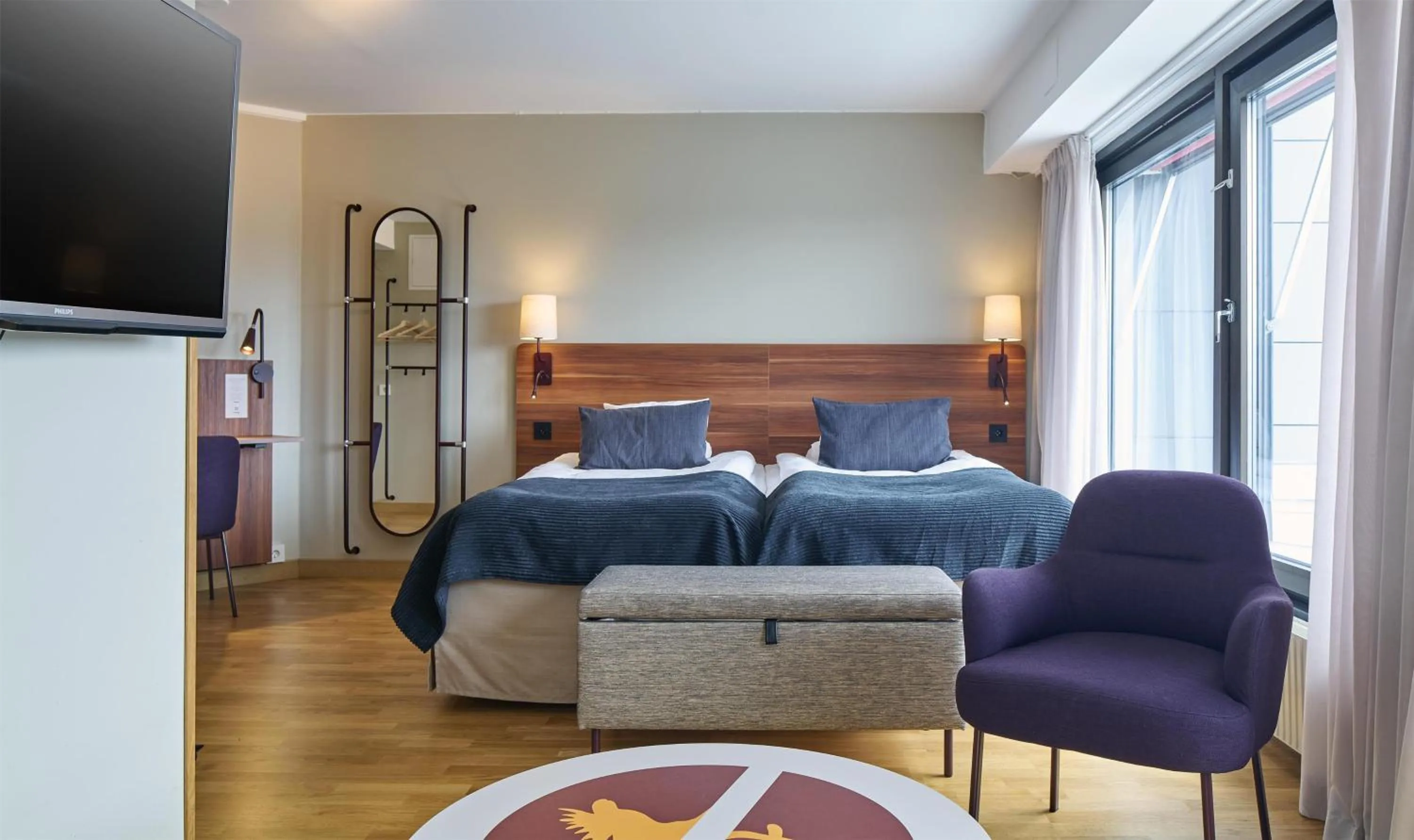 Bedroom, Bed in Scandic Backadal