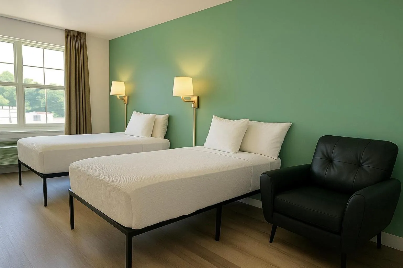 Bed in MainStay Suites Las Vegas Flamingo