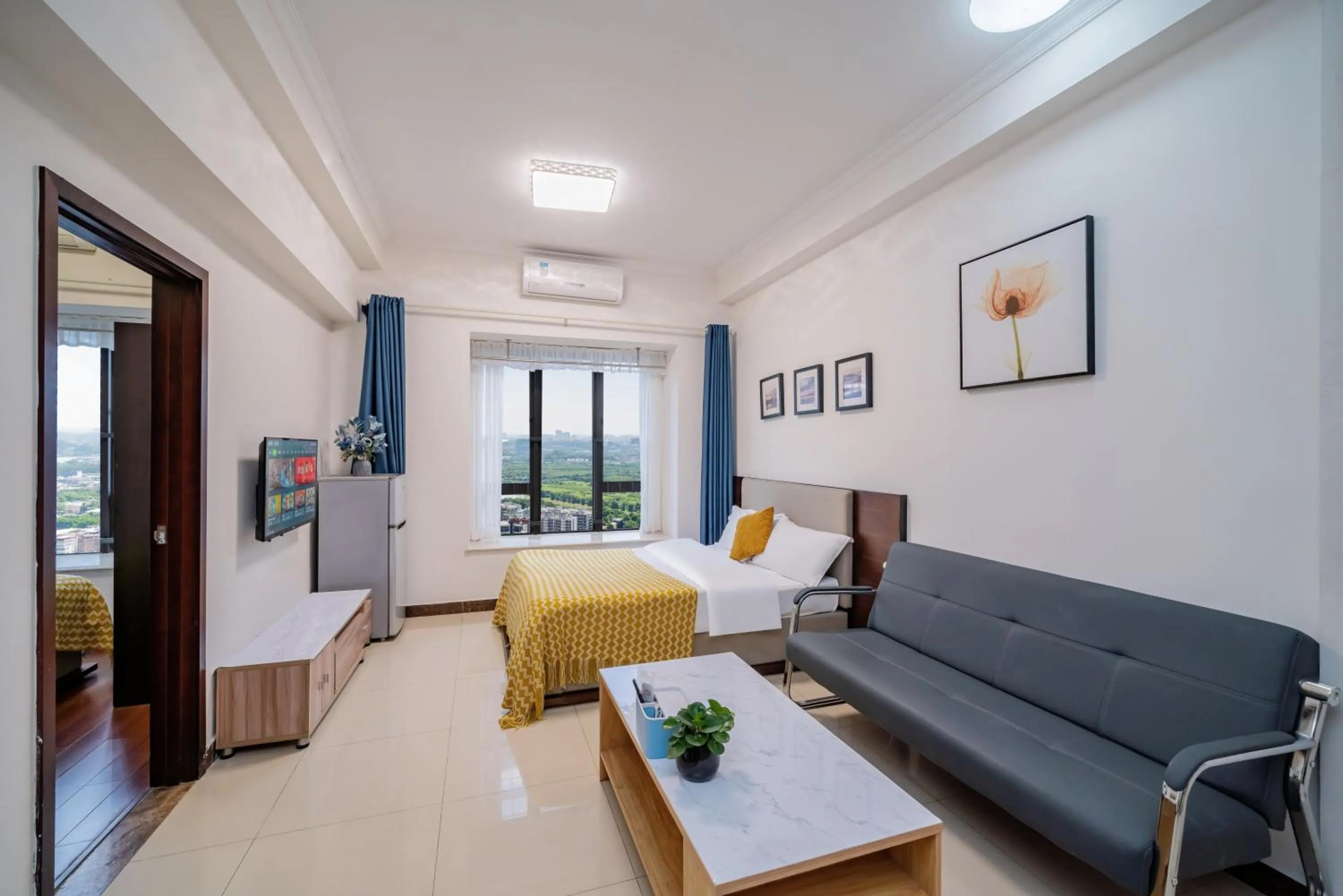 Bed in Pazhou Angda International Aparthotel Canton Fair Branch