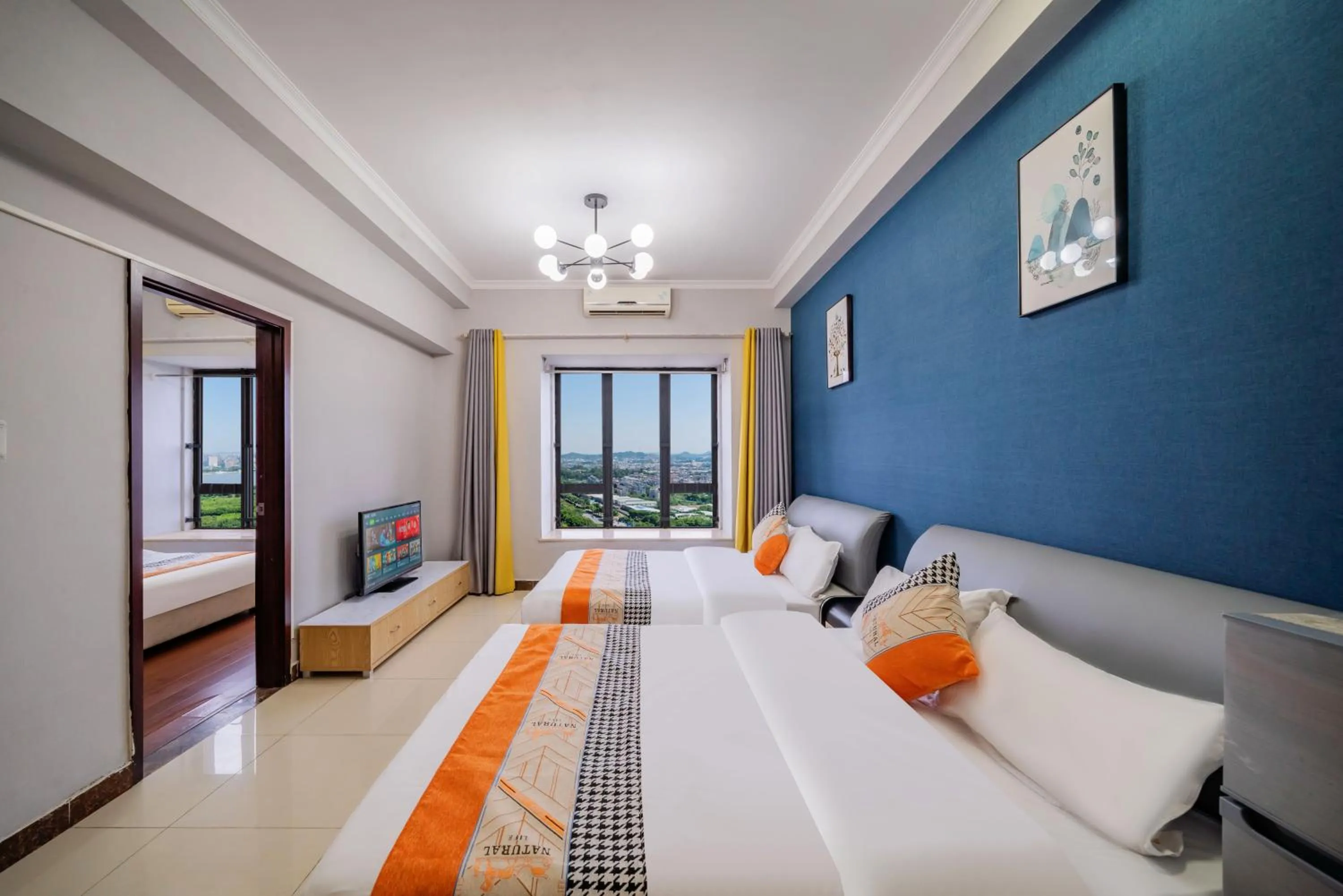 Bed in Pazhou Angda International Aparthotel Canton Fair Branch