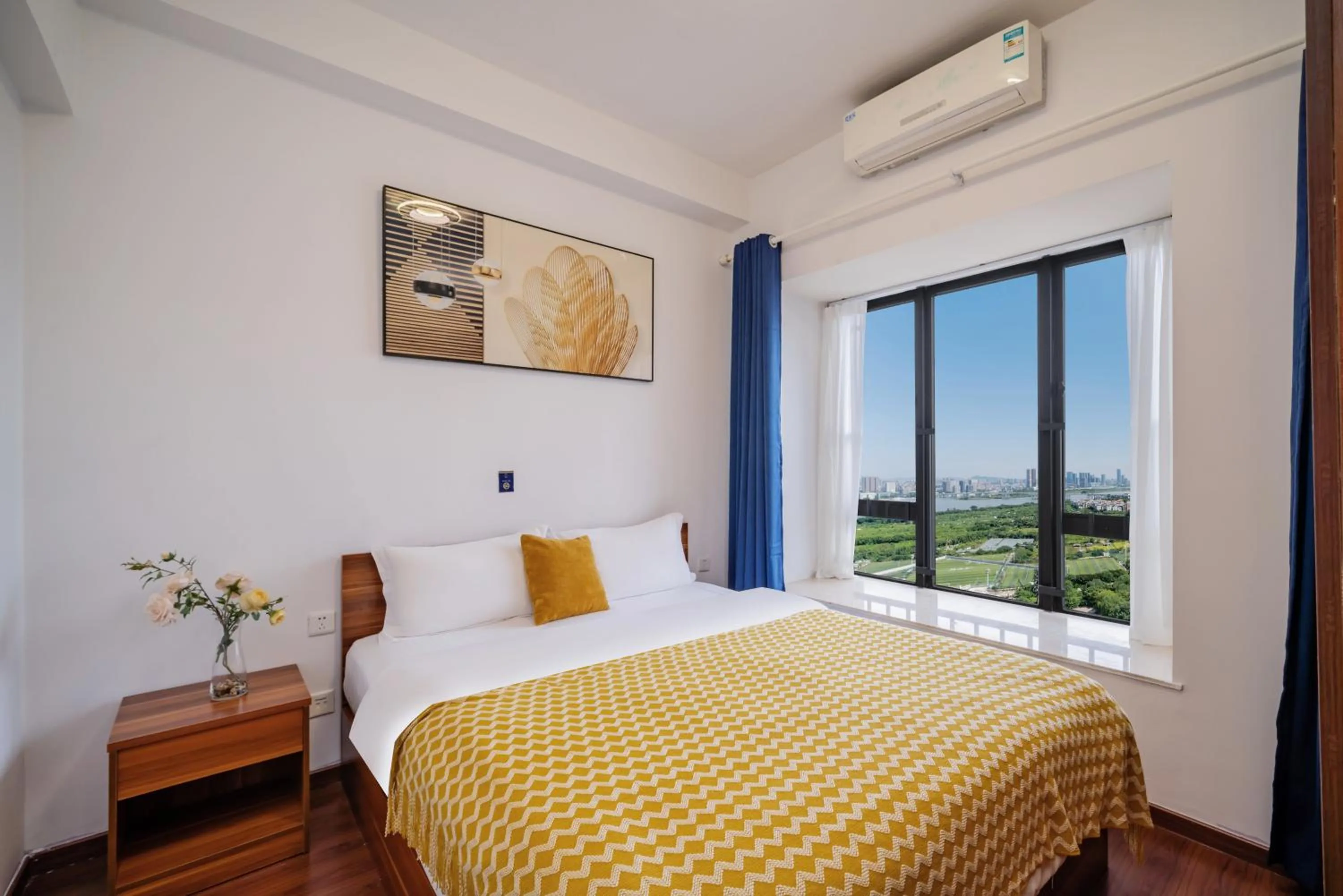 Bed in Pazhou Angda International Aparthotel Canton Fair Branch