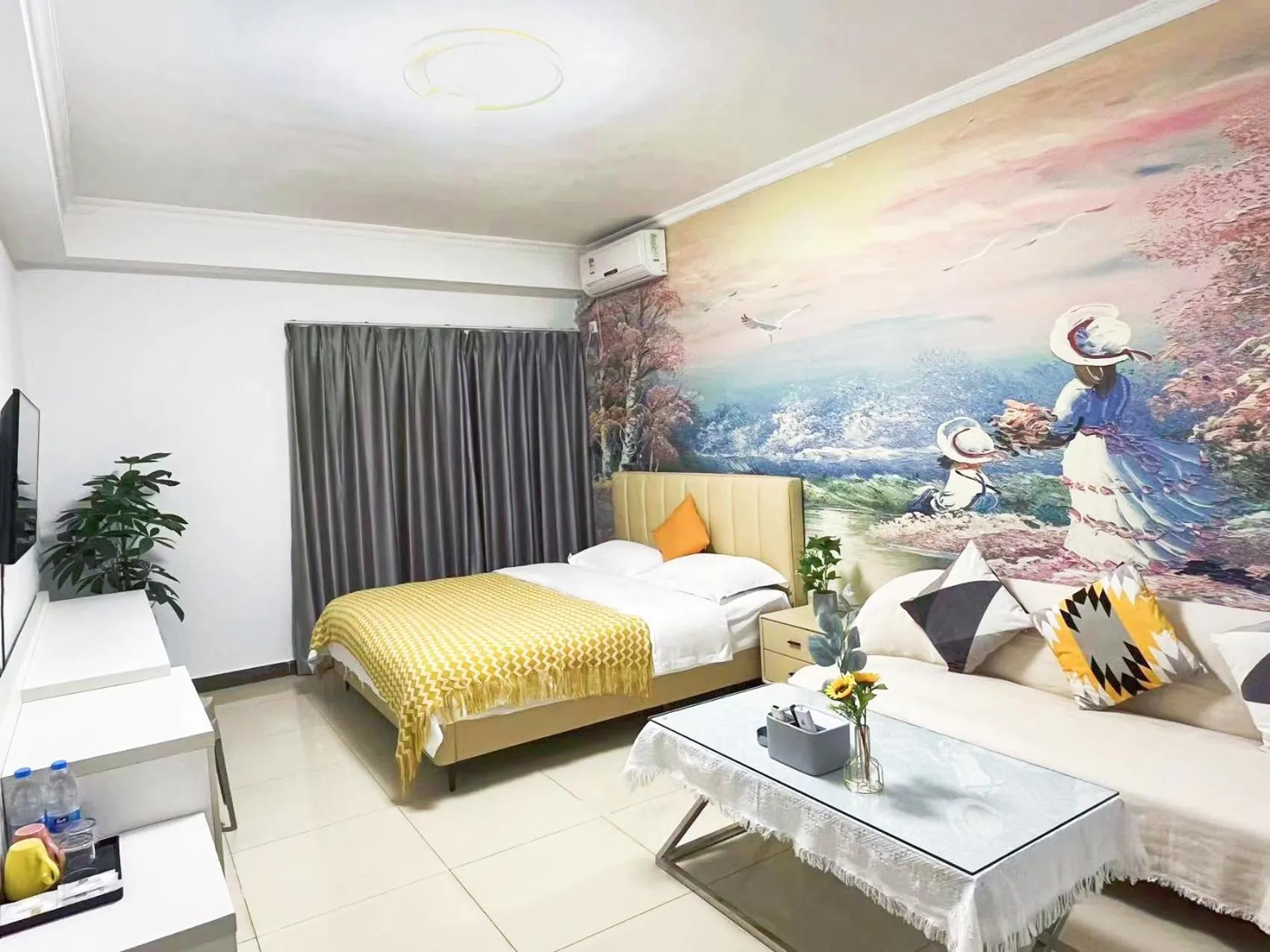 Bed in Pazhou Angda International Aparthotel Canton Fair Branch