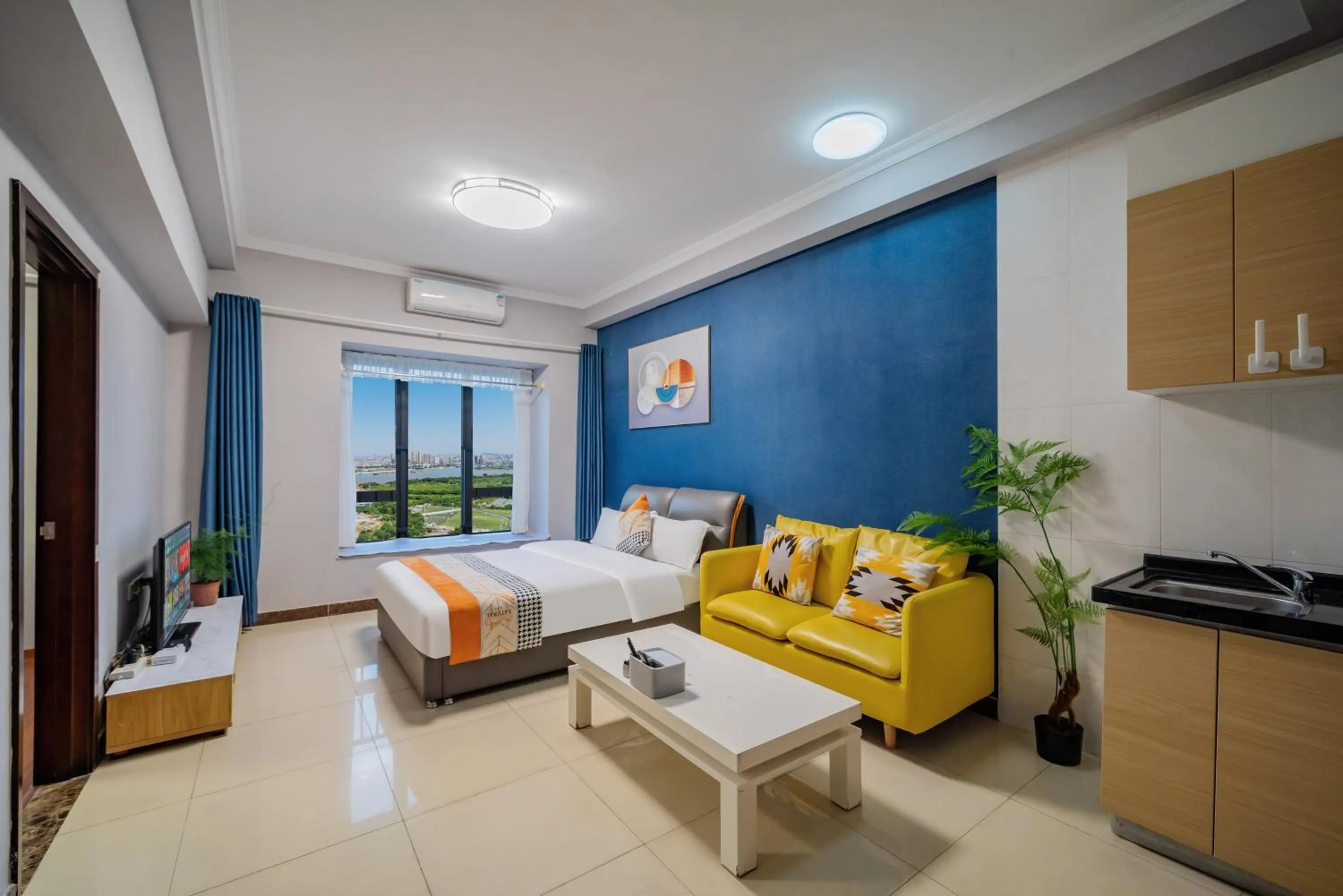 Bed in Pazhou Angda International Aparthotel Canton Fair Branch