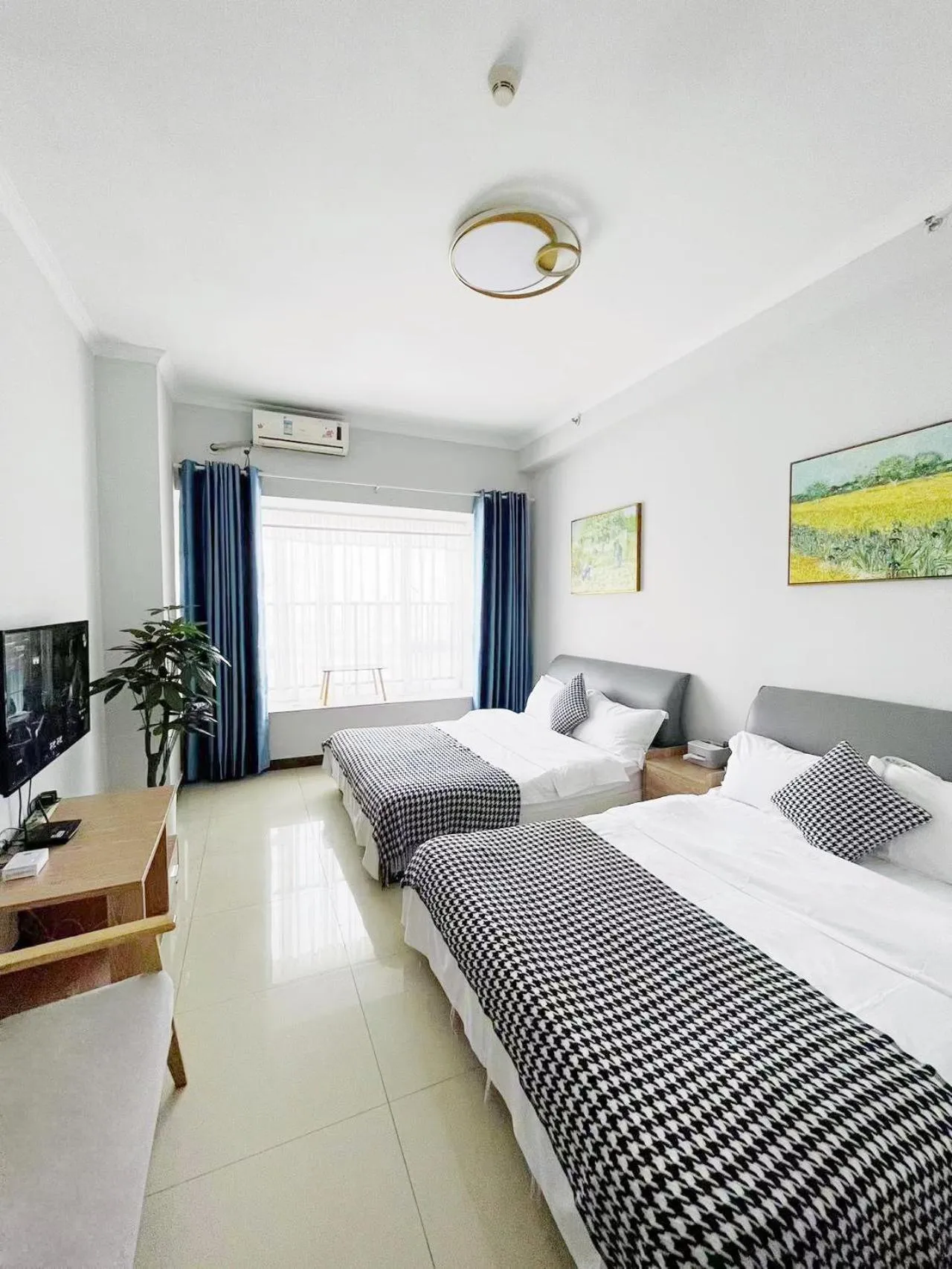 Bed in Pazhou Angda International Aparthotel Canton Fair Branch