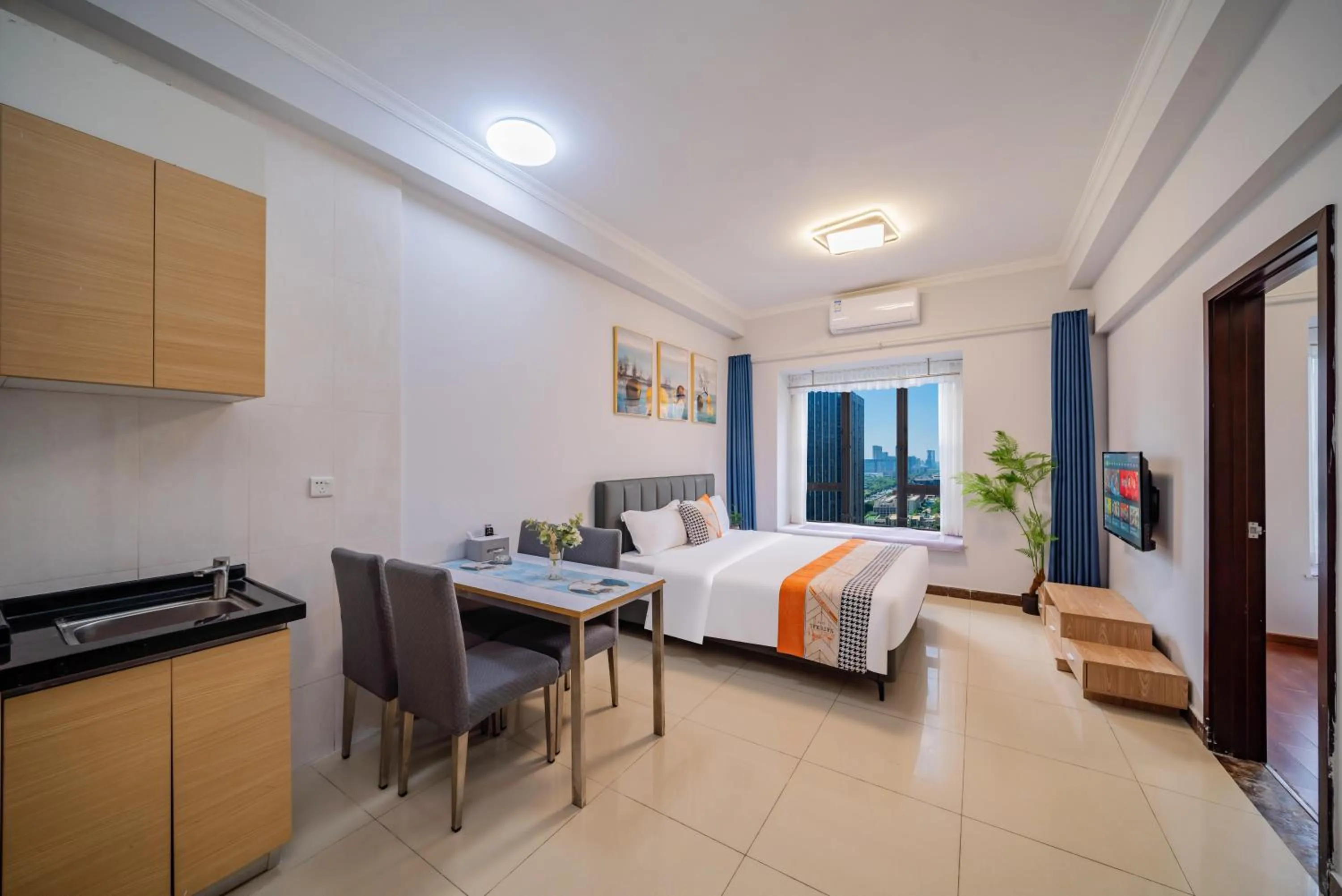 People, Bed in Pazhou Angda International Aparthotel Canton Fair Branch