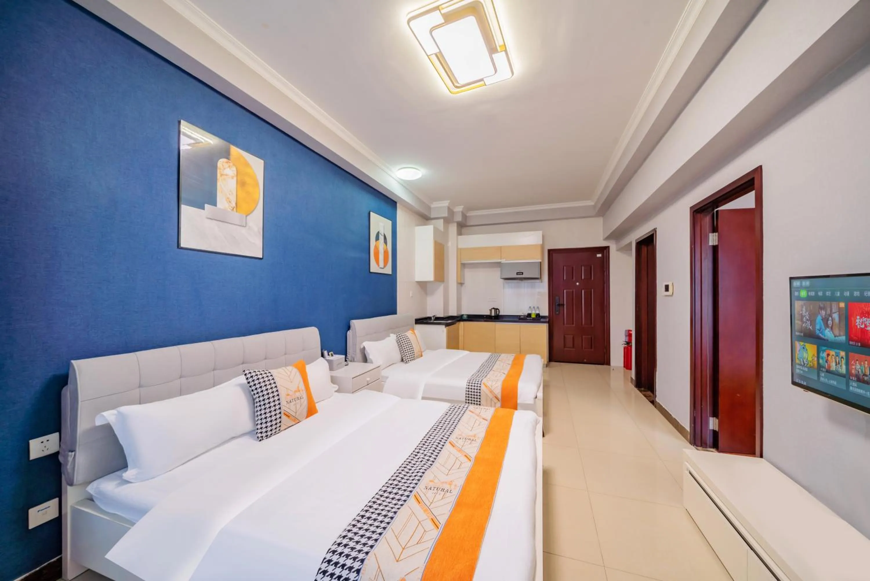 Bed in Pazhou Angda International Aparthotel Canton Fair Branch