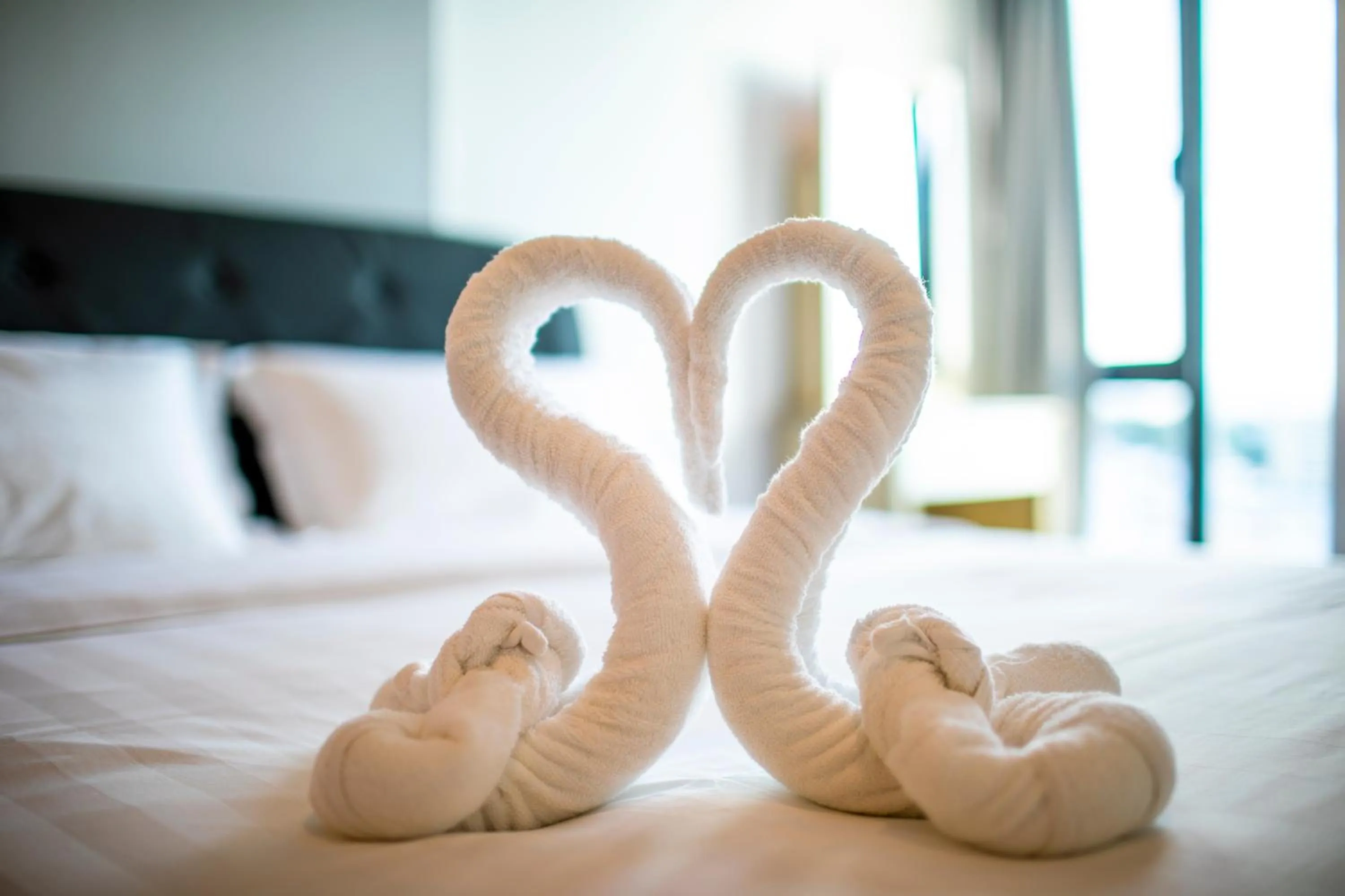 Decorative detail, Bed in Cozy Living Sky Apartment