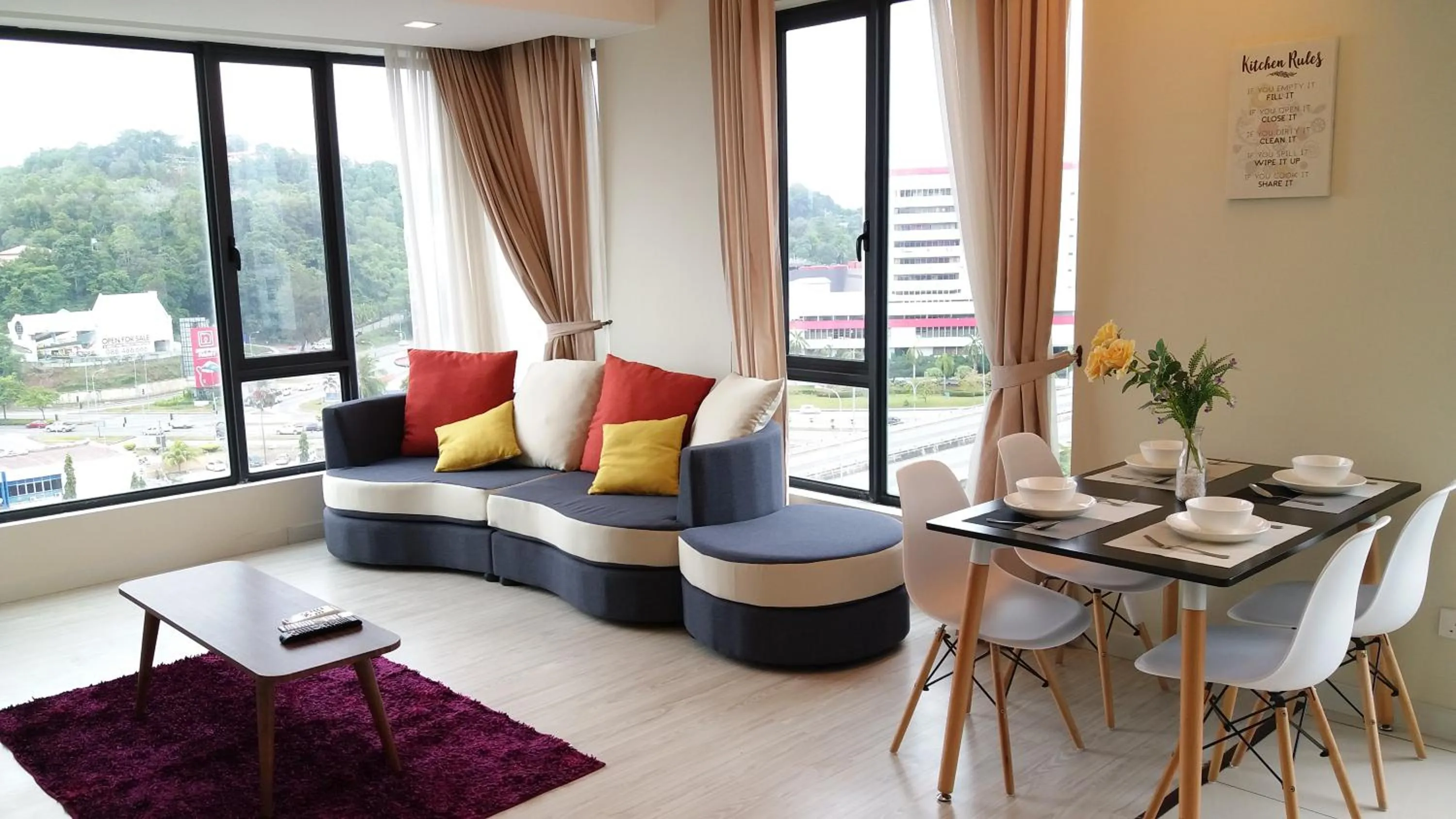 Dining area in Cozy Living Sky Apartment