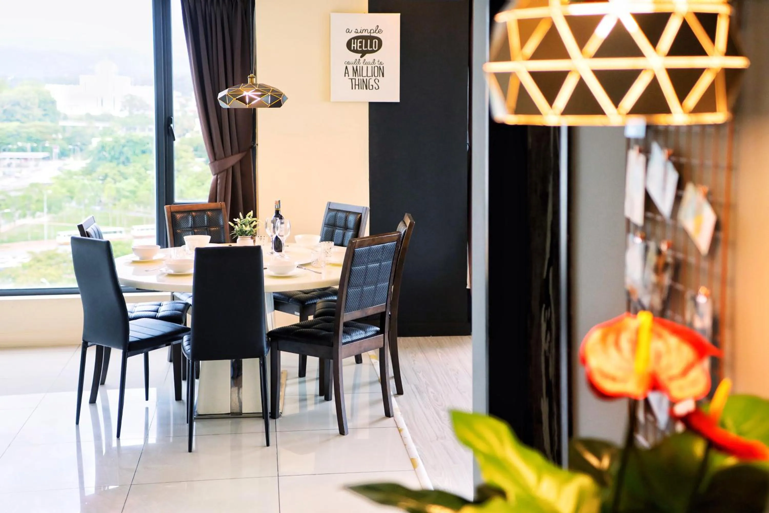 Dining area in Cozy Living Sky Apartment