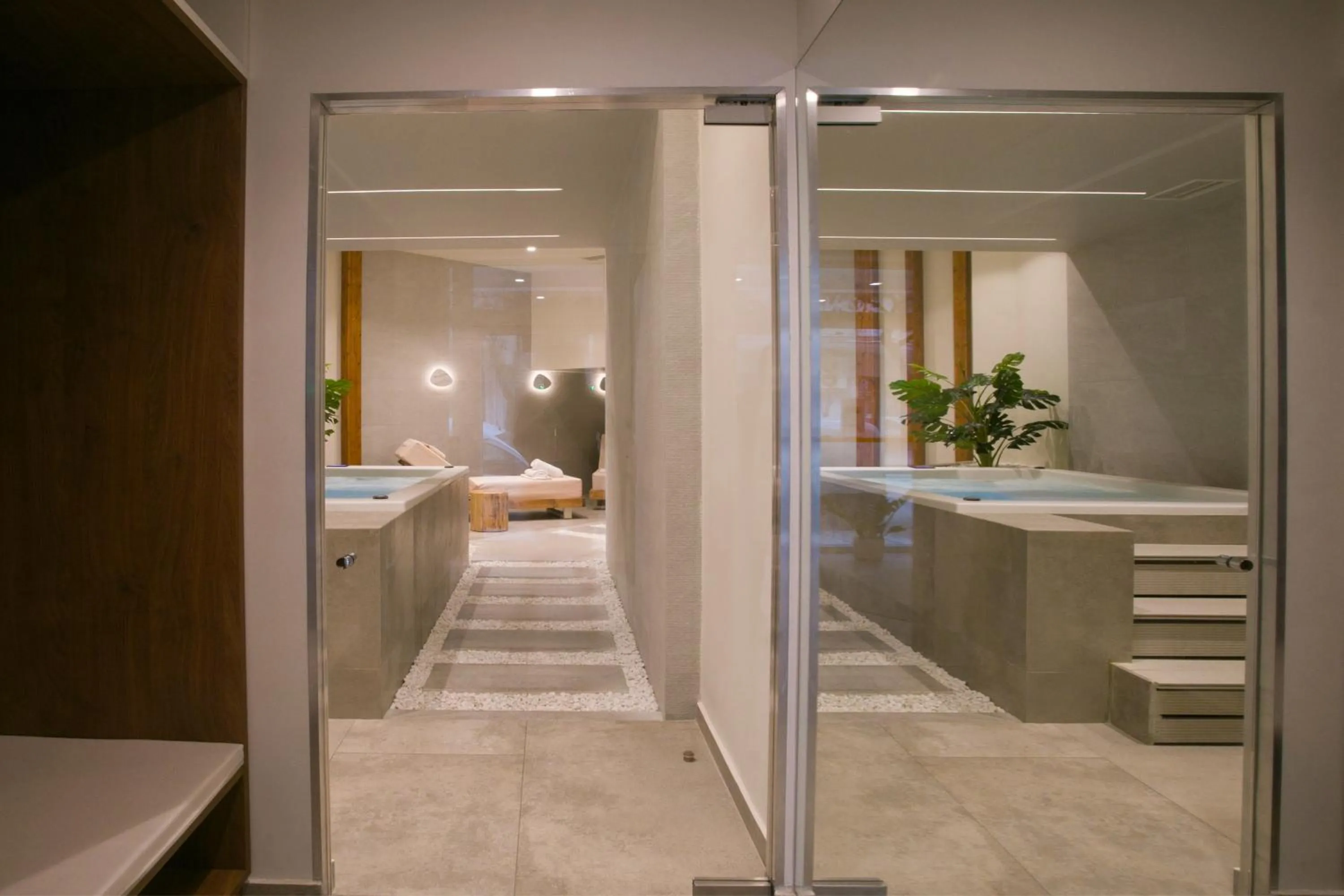 Shower, Bed in White Luxury