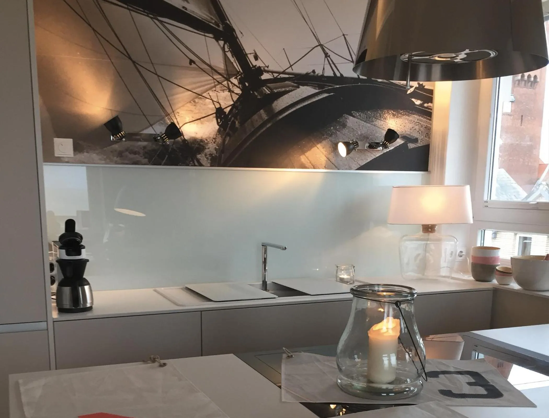 Kitchen or kitchenette in Seaside Apartments Austernbank