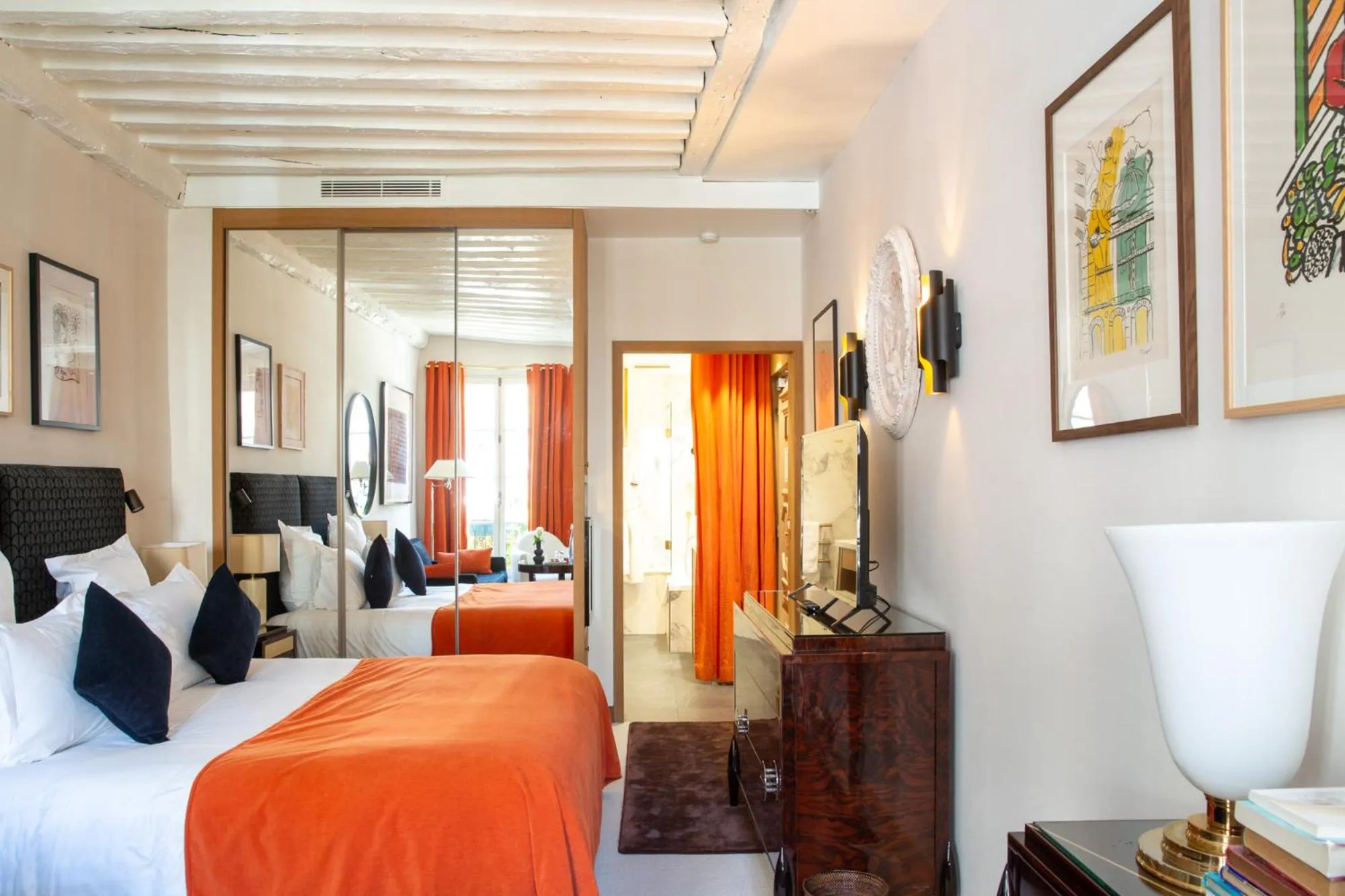 Bedroom, Bed in Hôtel Le Relais Saint-Germain