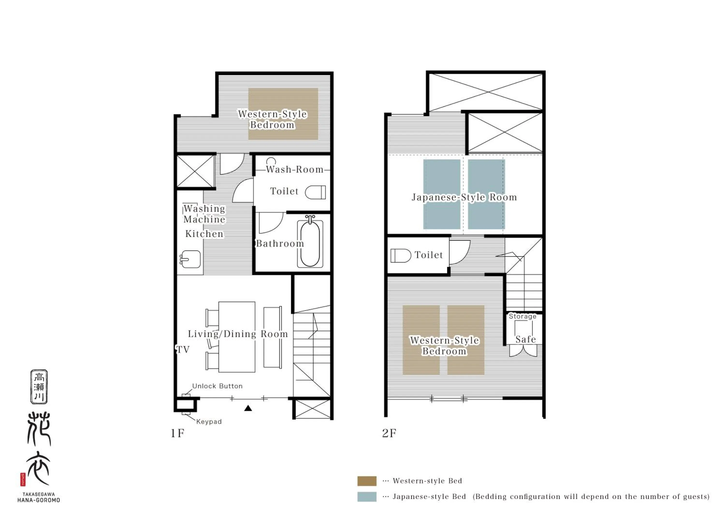 Floor plan in Hanagoromo Machiya House