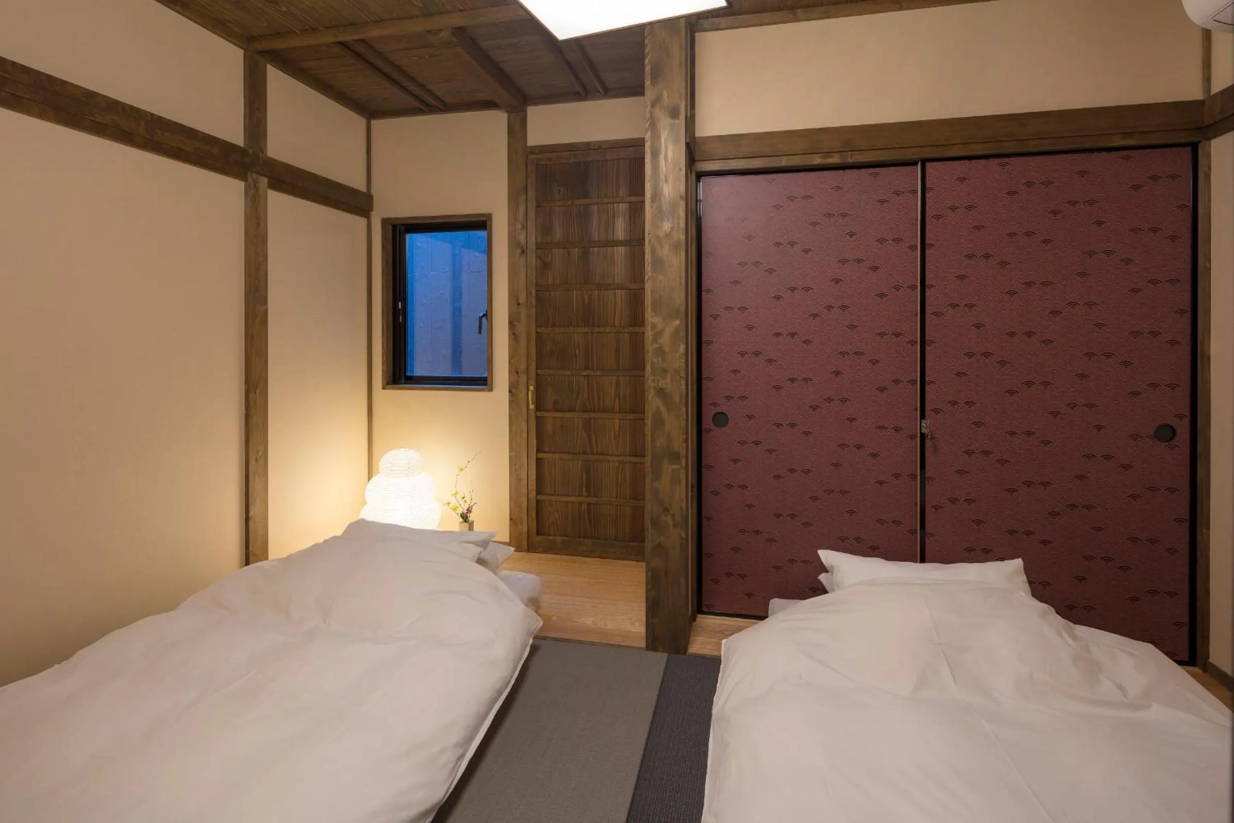 Bedroom, Bed in Hanagoromo Machiya House